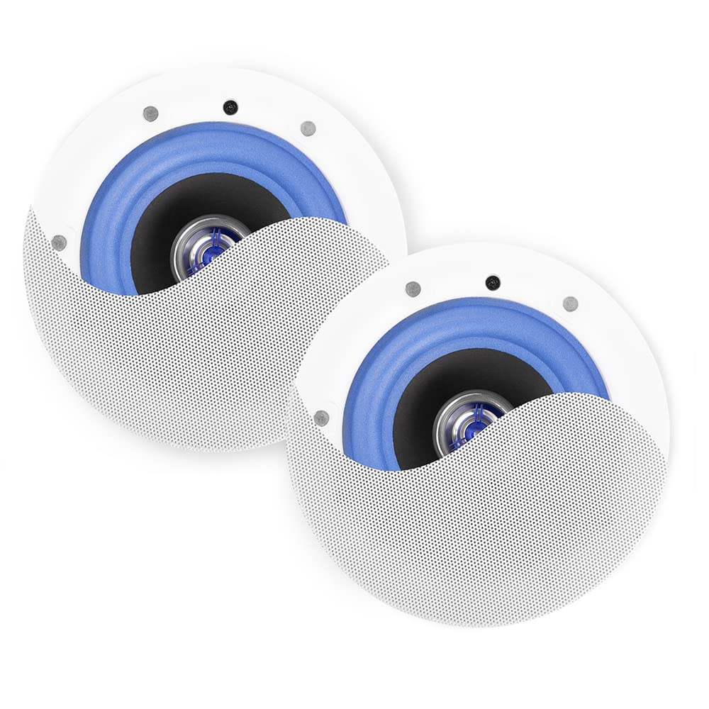 Power Dynamics Powerline Bluetooth Ceiling Speaker System – A100B Wall Amplifier with 4x ESCS5 5.25