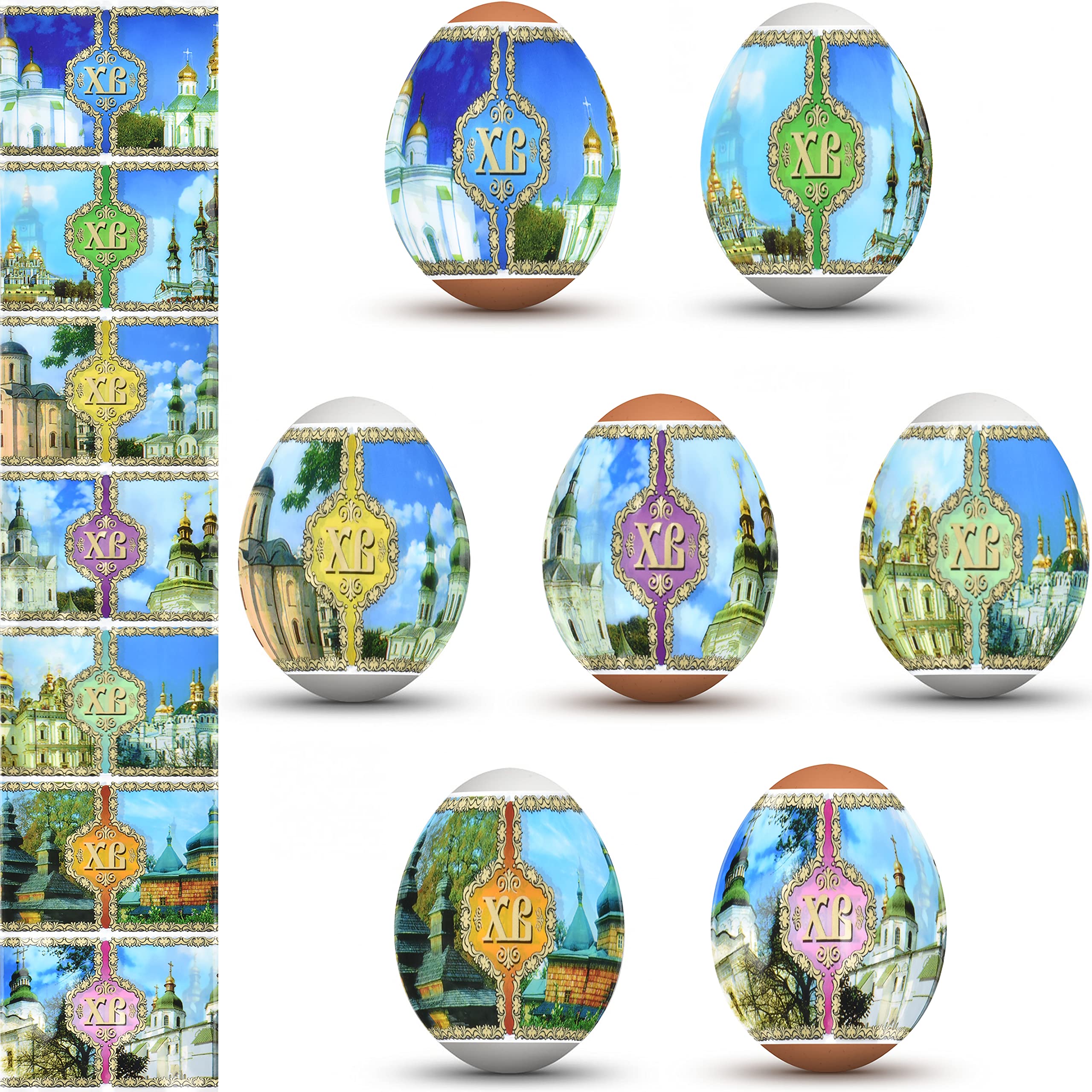 Diximus Thermo Heat Shrink Sleeve for Easter Egg Decoration - DIY Pysanky Wraps with Cathedral Design | Perfect for Easter Crafts, Holiday Decorations & Ukrainian Egg Art Projects