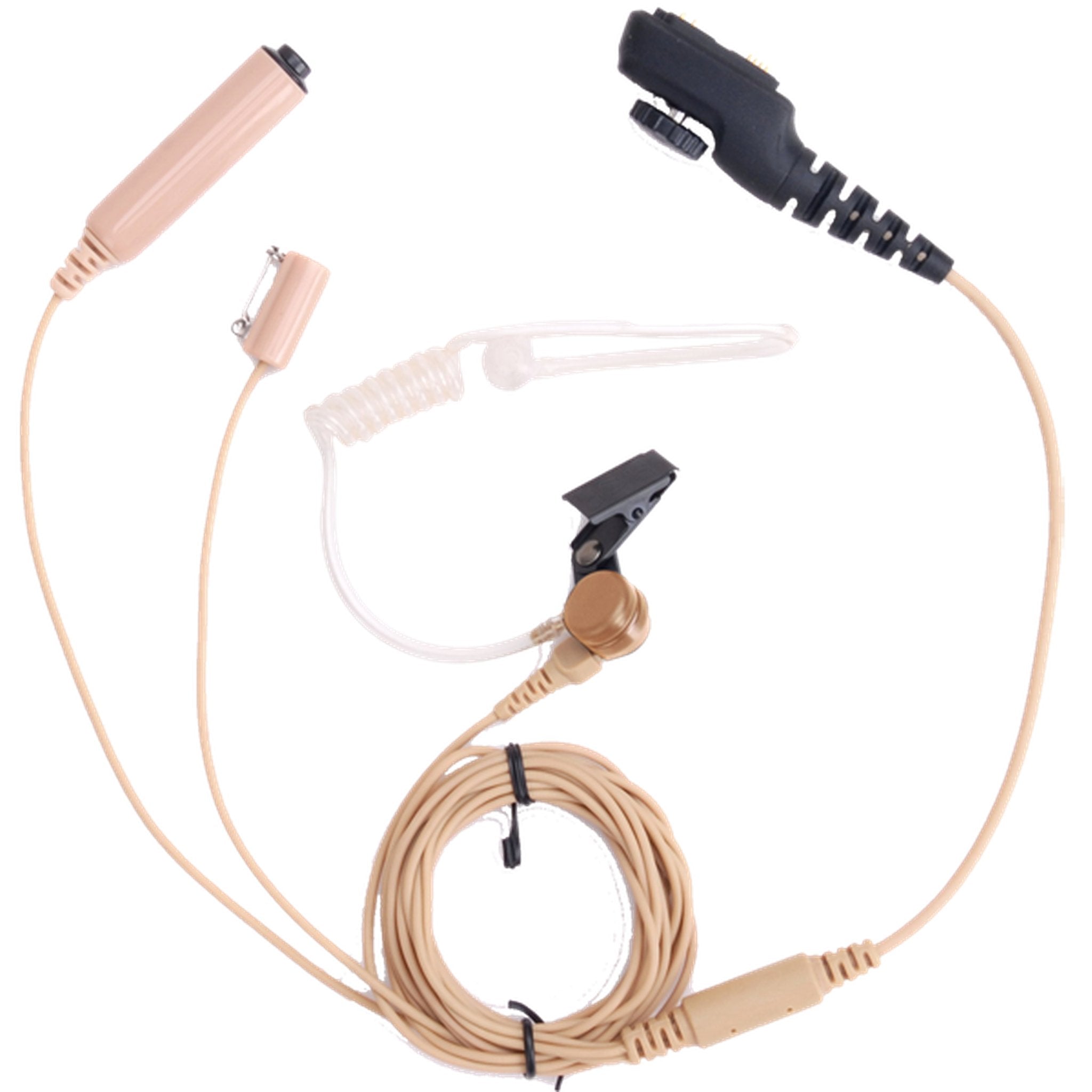 Hytera EAN17 3-Wire Surveillance Earpiece with Transparent Acoustic Tube - Covert Communication for Security & Law Enforcement Professionals