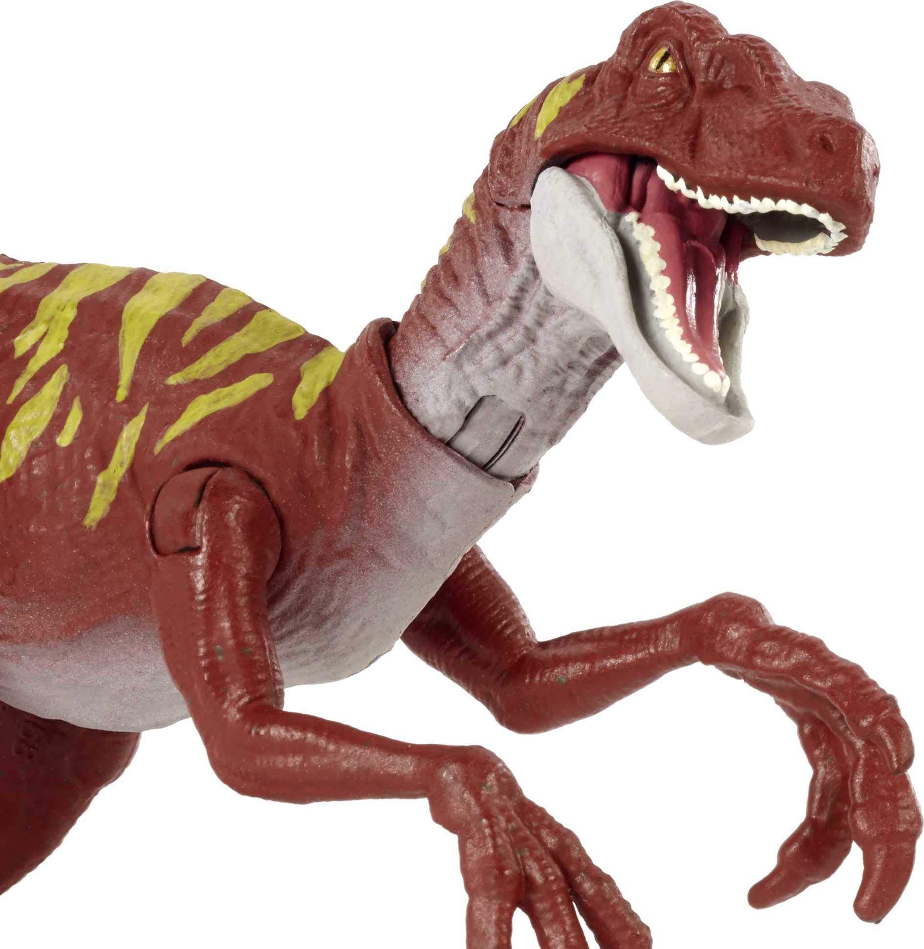 Jurassic World Velociraptor Savage Strike Dinosaur Action Figure - Jumping Attack Pose, Movable Arms & Legs, Iconic Species Design - Perfect Gift for Kids 4+ | Dinosaur Toys for Playtime, Birthday Gifts & Jurassic Park Fans