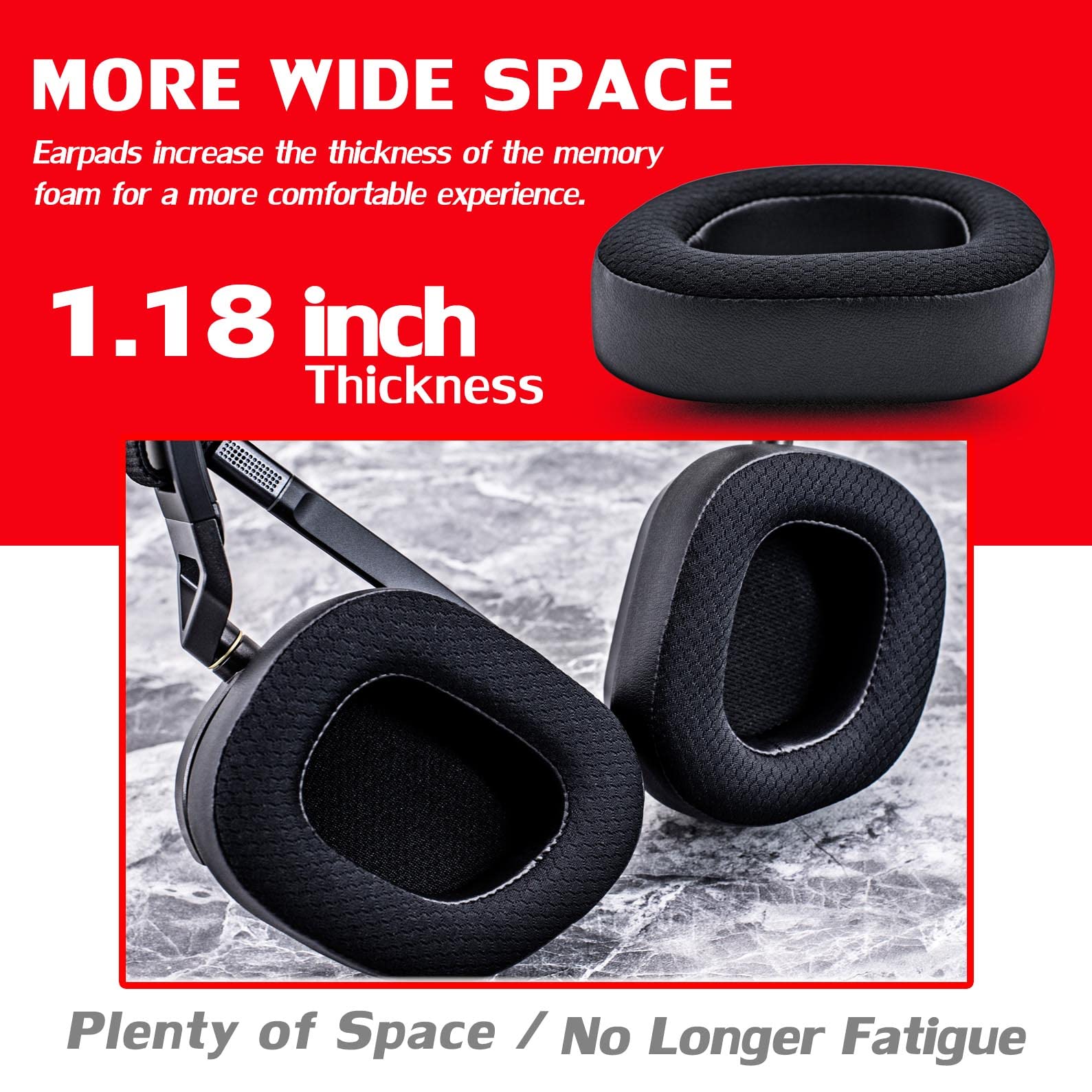 HS80 Cooling Gel Ear Pads Replacement - Thick Memory Foam Cushions with Breathable Mesh for Corsair HS80 Headset | Enhanced Comfort for Gaming, Work & Long Wear Sessions