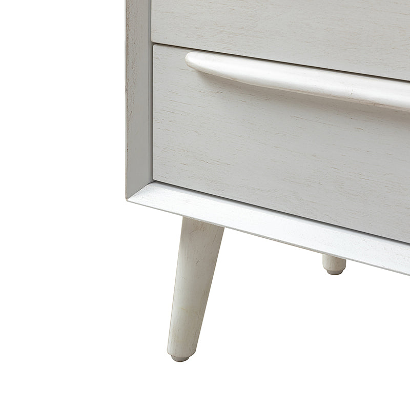 Mid Century Modern Nightstand with 2 Drawers & Built-in USB Outlets - Stylish Bedside Table for Bedroom, Living Room, or Office