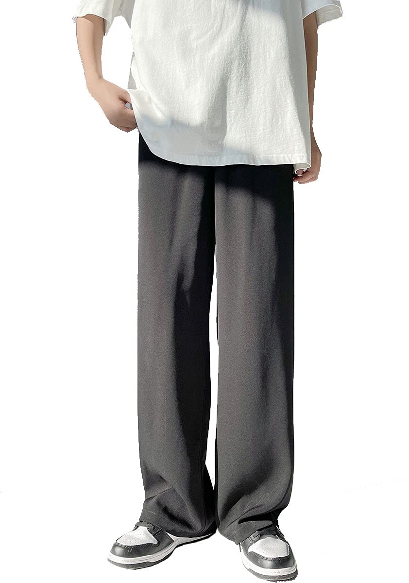 PAODIKUAI Women's Ice Silk Wide Leg Pants - Stretchy Elastic Waistband, Lightweight & Breathable for Summer - Perfect for Work, Casual Wear, Travel & Lounging