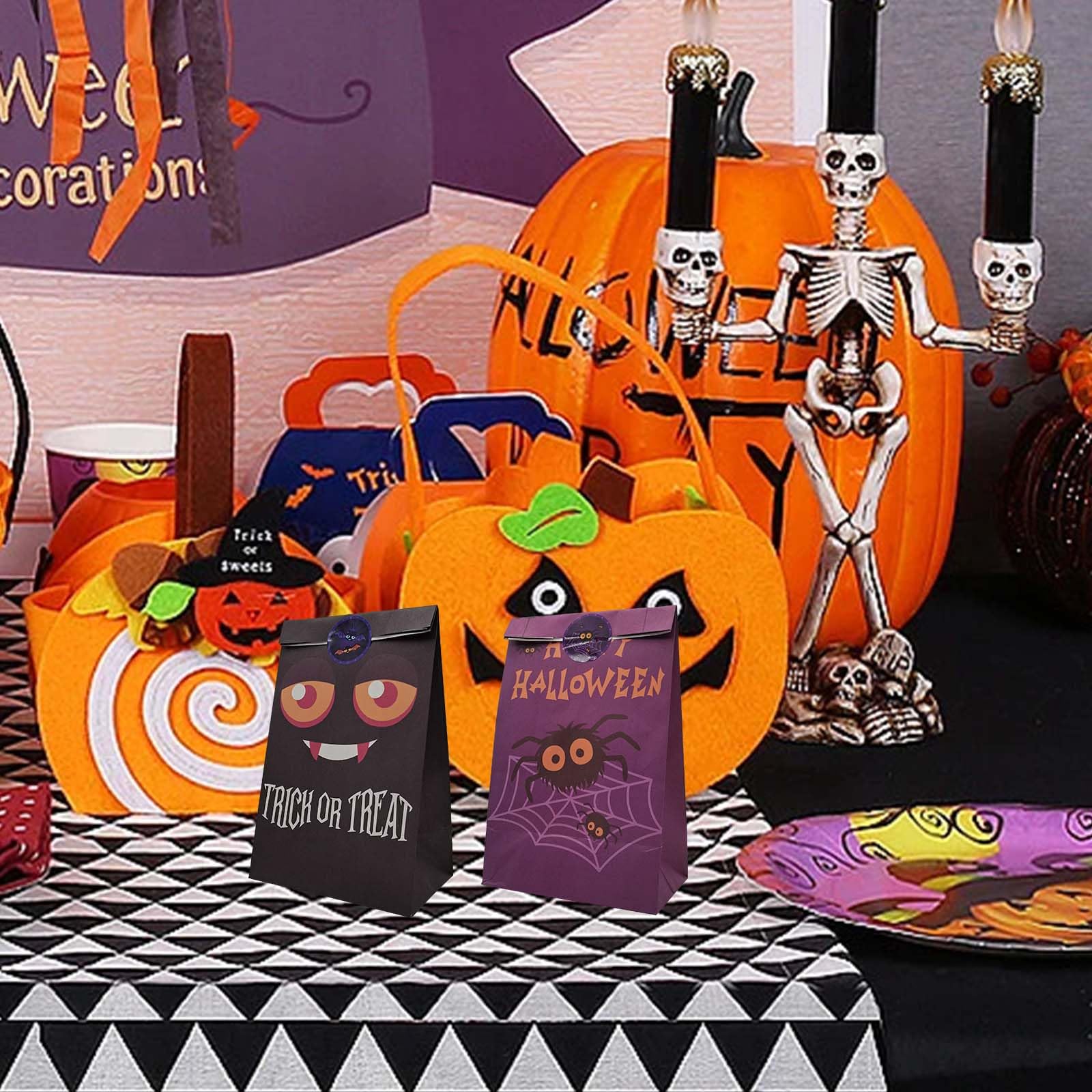 80-Pack Hommay Halloween Treat Bags - Bulk Paper Candy Bags for Trick or Treat, Party Favors & Classroom Treats | Small Halloween Goodie Bags for Kids, School Events & Holiday Celebrations