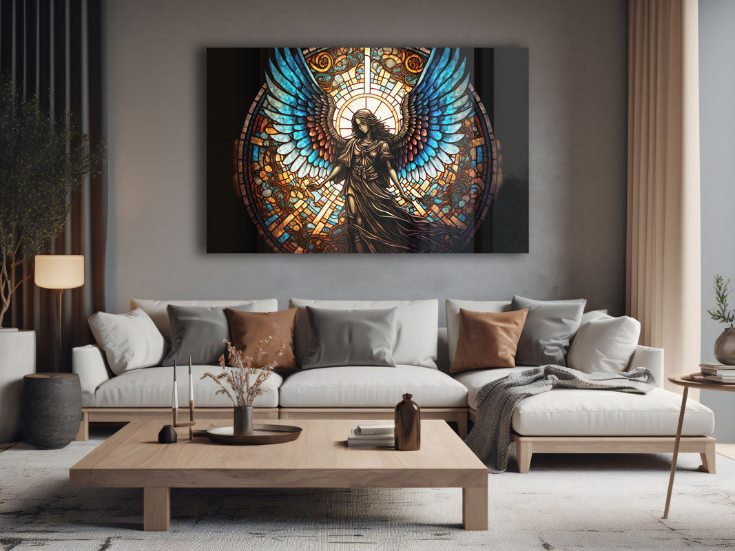 Angel Stained Glass Window Decals - Beautiful Religious Home Decor for Church, Bedroom & Nursery - Perfect for Gifts & Spiritual Spaces