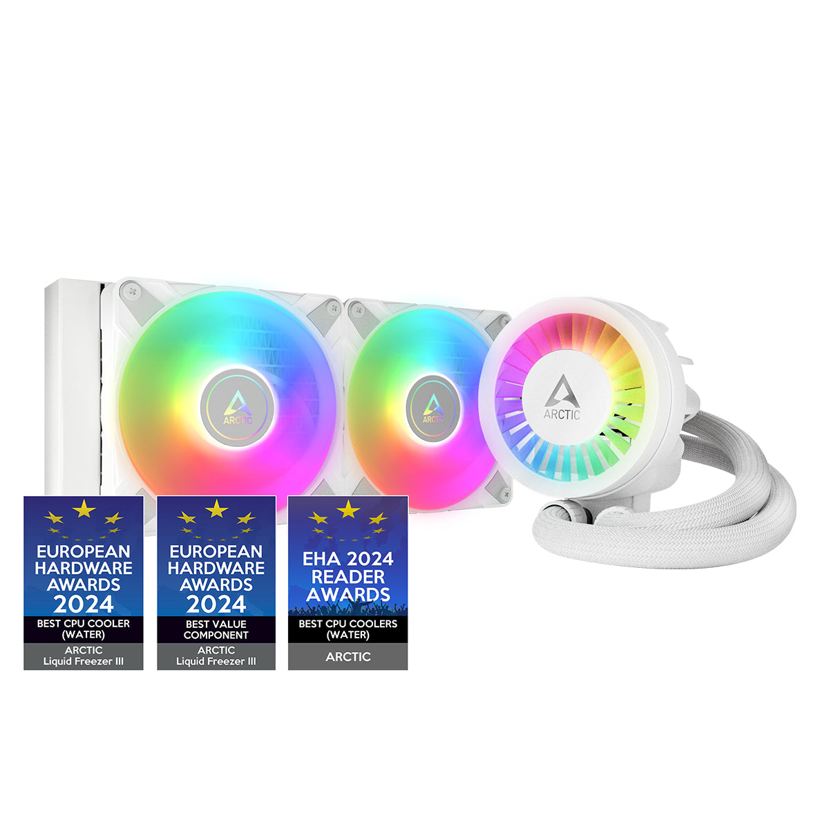 Arctic Liquid Freezer III 240 A-RGB AIO CPU Liquid Cooler - White | High-Performance Cooling for Gaming PCs & Workstations | Perfect for Overclocking & Silent Operation