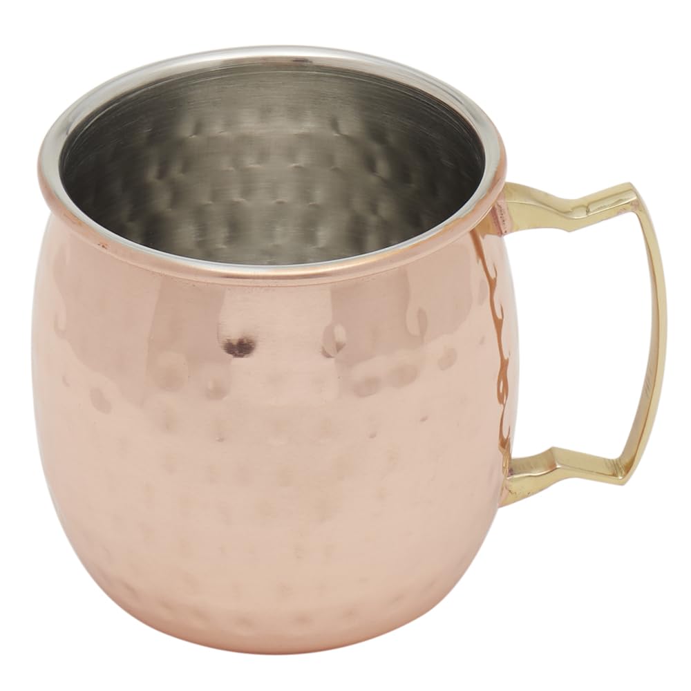 Premium Hammered Copper Moscow Mule Mug Set - 16oz Classic Cocktail Cup with Frosted Design - Perfect for Gin, Vodka, Whiskey & Iced Drinks - Ideal for Home Bars, Parties & Gifts