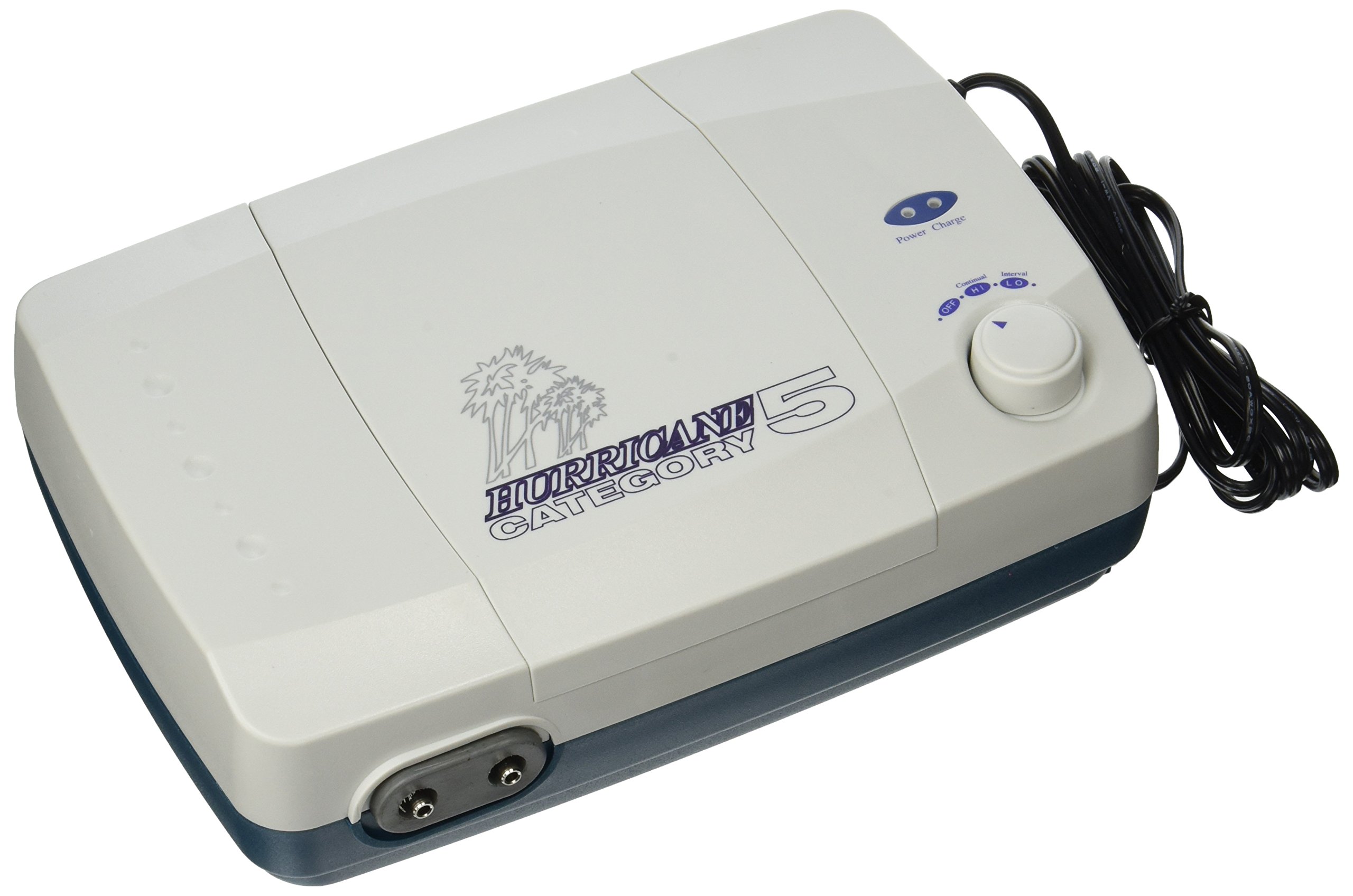 ADB61037 Category 5 Hurricane Professional AC/DC Battery Operated Air Pump - Portable Inflator for Pool Floats, Air Mattresses & Emergency Preparedness