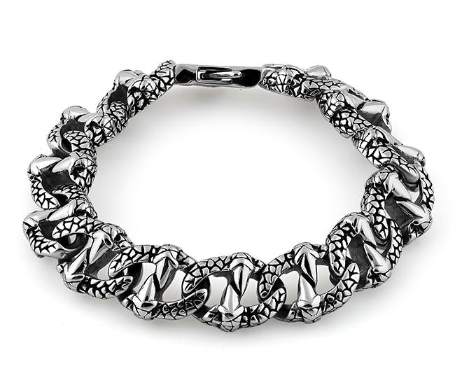 Stainless Steel Reptile Claw Marina Chain Bracelet for Women - Trendy Gothic Jewelry for Parties, Halloween & Everyday Wear