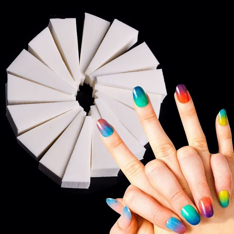 ALVRIO Nail Art Sponges - 10 Pack DIY Gradient Nail Polish Blending Sponges for Ombre & Glitter Nail Designs | Perfect for Home Manicures, Salon Use & Nail Art Beginners