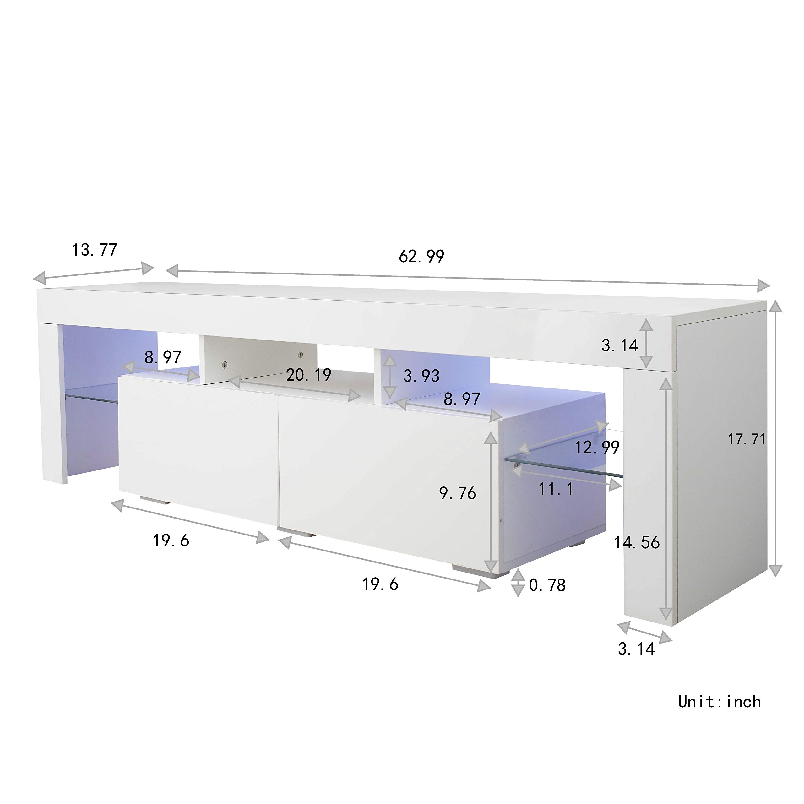180° Swivel Wall Mounted Floating TV Stand with Storage - 80