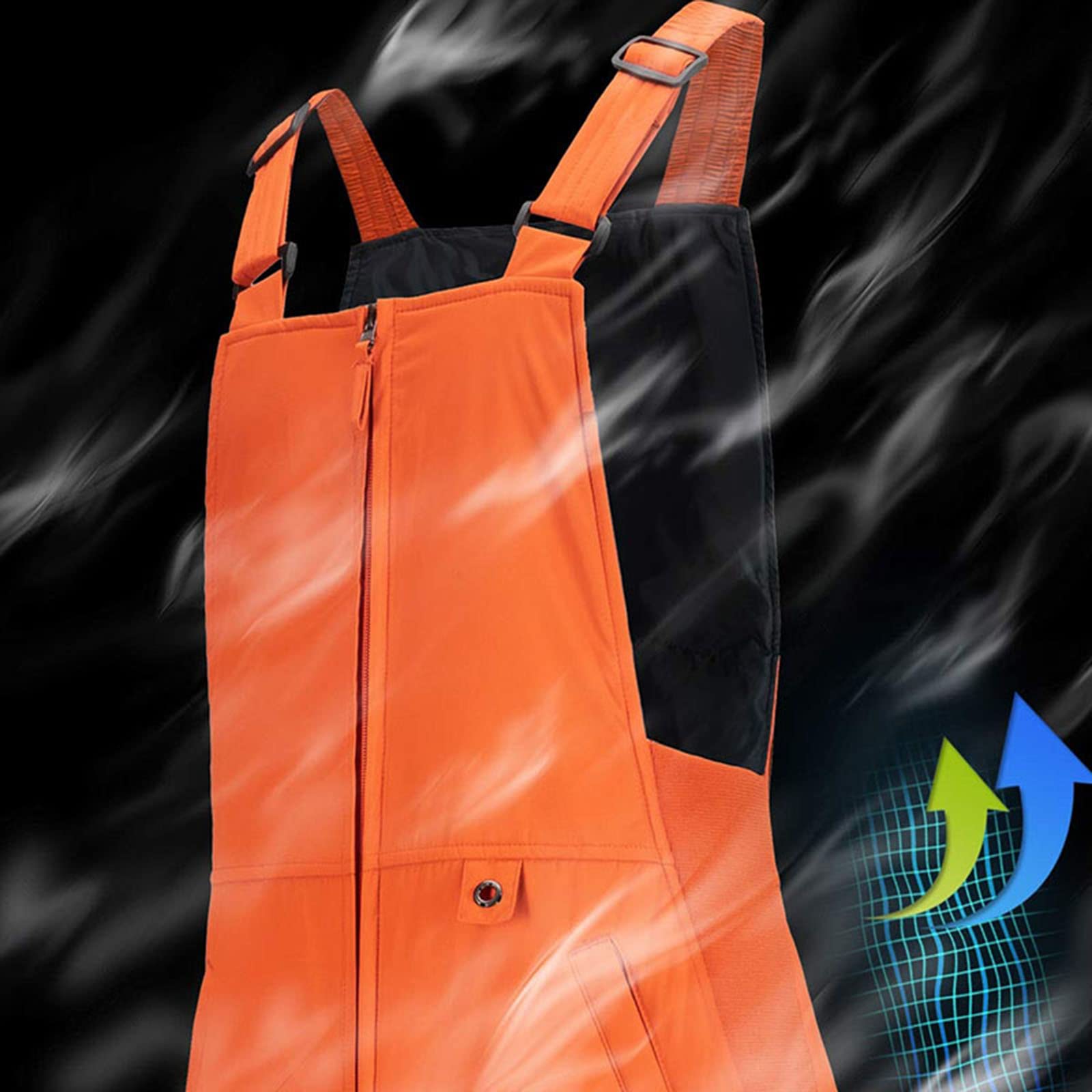 **Women's Waterproof Insulated Snow Bib Overalls - Sleeveless Ski Jumpsuit with Zipper & Pockets for Winter Sports & Outdoor Activities**    **使用场景:** Perfect for skiing, snowboarding, hiking, and other cold-weather adventures.