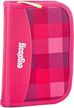 Ergobab Hard Pencil Case - Durable School Supplies for Kids, Check Purple & Pink Design - Perfect for Back to School, Classroom & Homework Organization