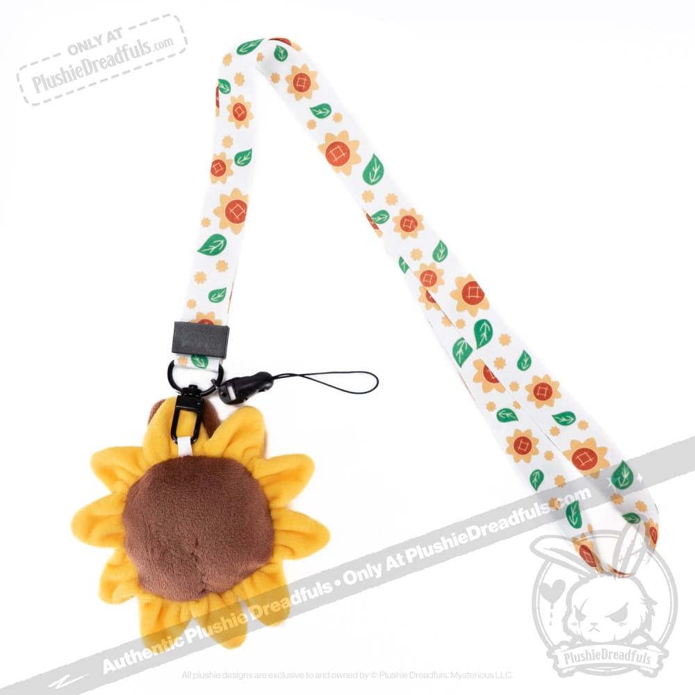 Plushie Dreadfuls Sunflower Bunny Lanyard Strap - Cute Floral Keychain for Keys, ID Badges & Work Accessories - Perfect for Office, School & Convention Lanyards