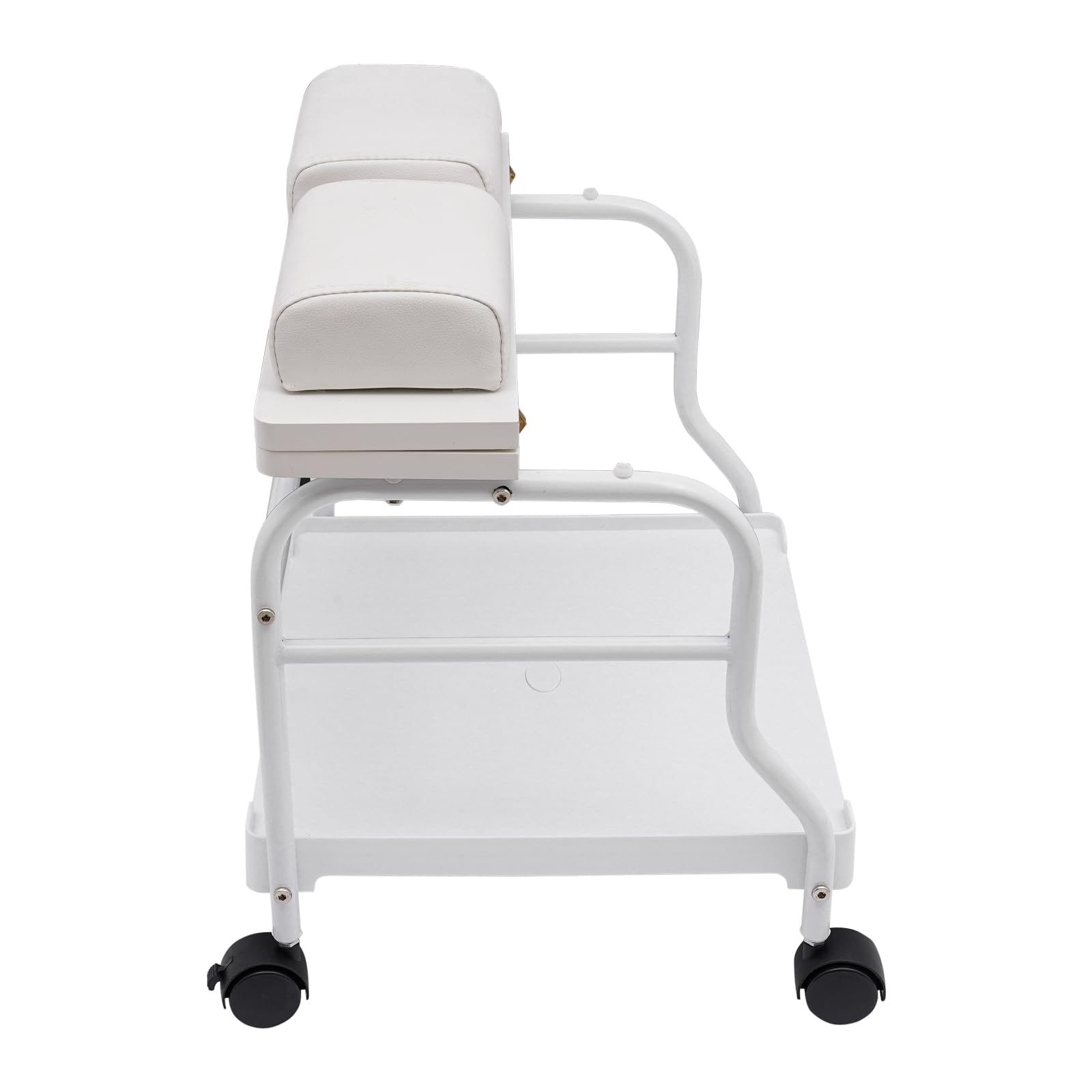 Portable Foot Bath Spa Trolley Cart with Wheels - Adjustable Pedicure Manicure Station for Salon & Home Use - White Beauty Salon Furniture for Foot Rest, Massage & Nail Care - Perfect for Professional Spas, Home Relaxation & Mobile Services