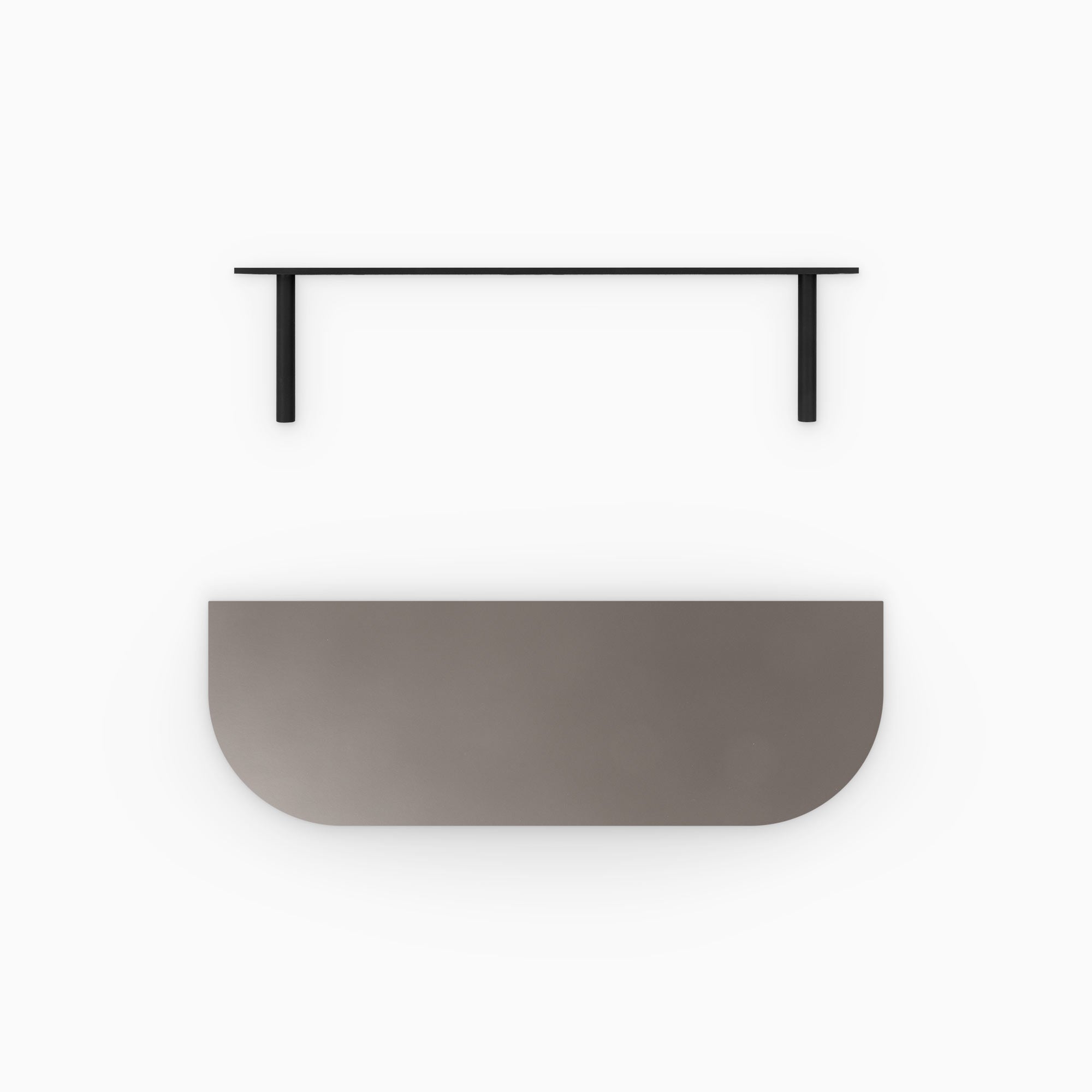 Aksel RADius Arsenic Floating Shelf - Modern Wall Mounted Shelf for Living Room, Bedroom, and Office Storage & Decor