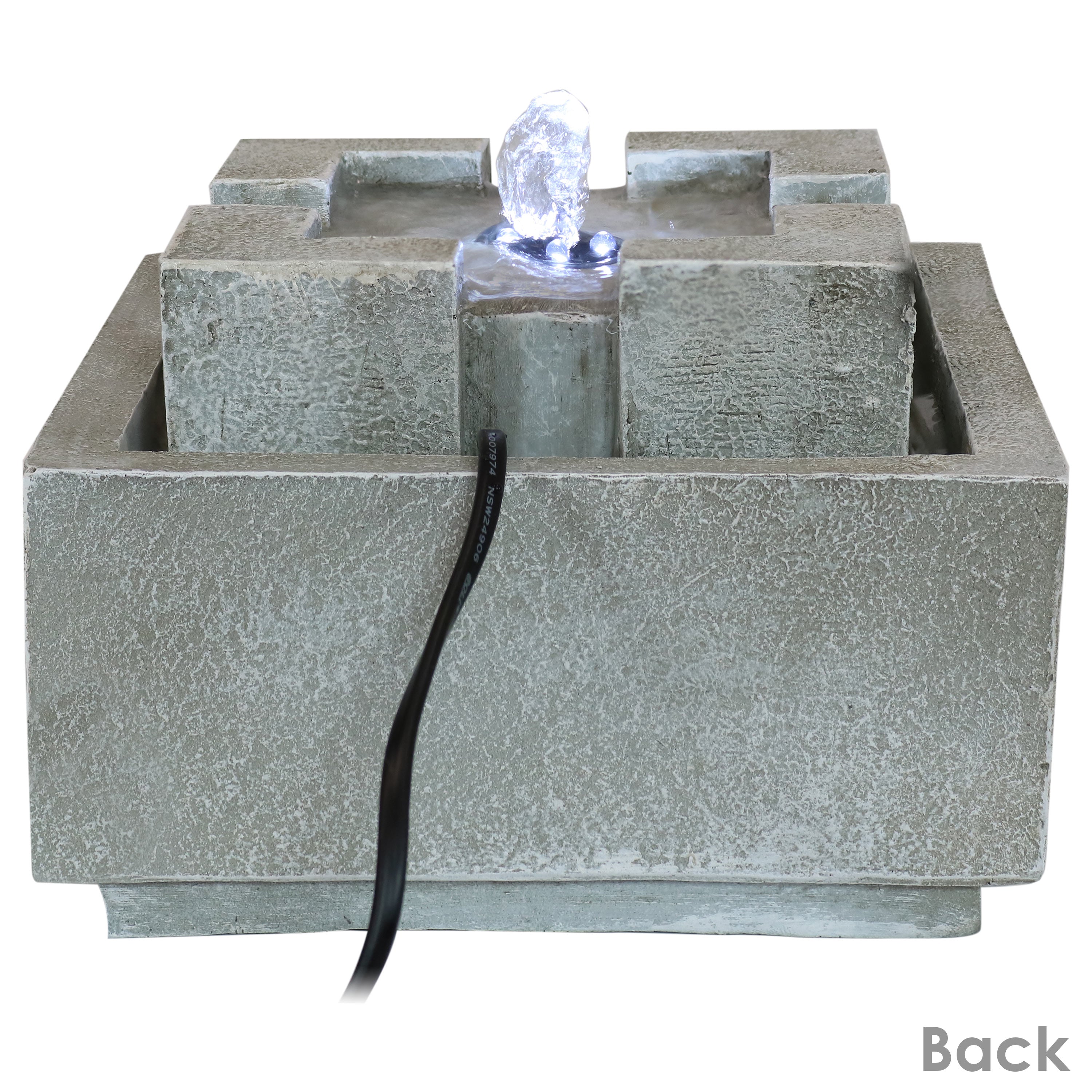 Sunnydaze Square Dynasty Bubbling Indoor Tabletop Fountain - Relaxing Water Feature for Home, Office, or Meditation Space - Perfect for Stress Relief and Decorative Ambiance