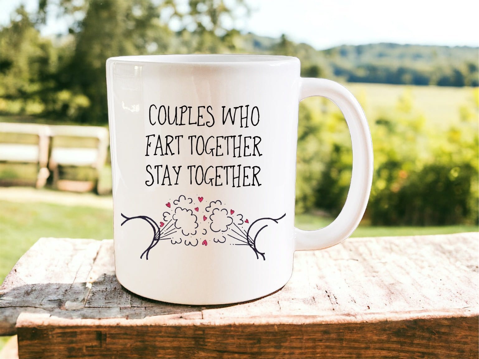 Funny Couples Gift - 'Couples Who Fart Together Stay Together' Coffee Mug - Perfect for Anniversary, Valentine's Day & Humorous Couples - Great for Coffee, Tea & Hot Drinks