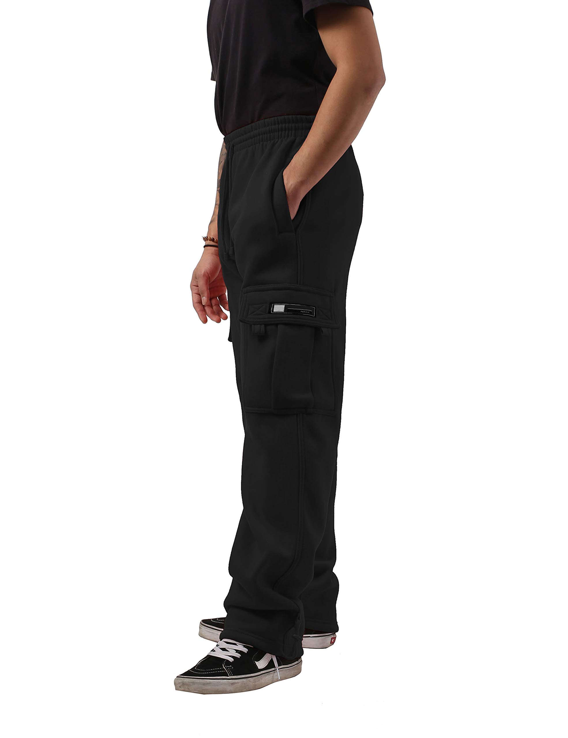 Men's Heavyweight Fleece Cargo Sweatpants - Workout, Gym, Jogging & Casual Wear - Comfortable Athletic Pants for Training, Running & Lounge
