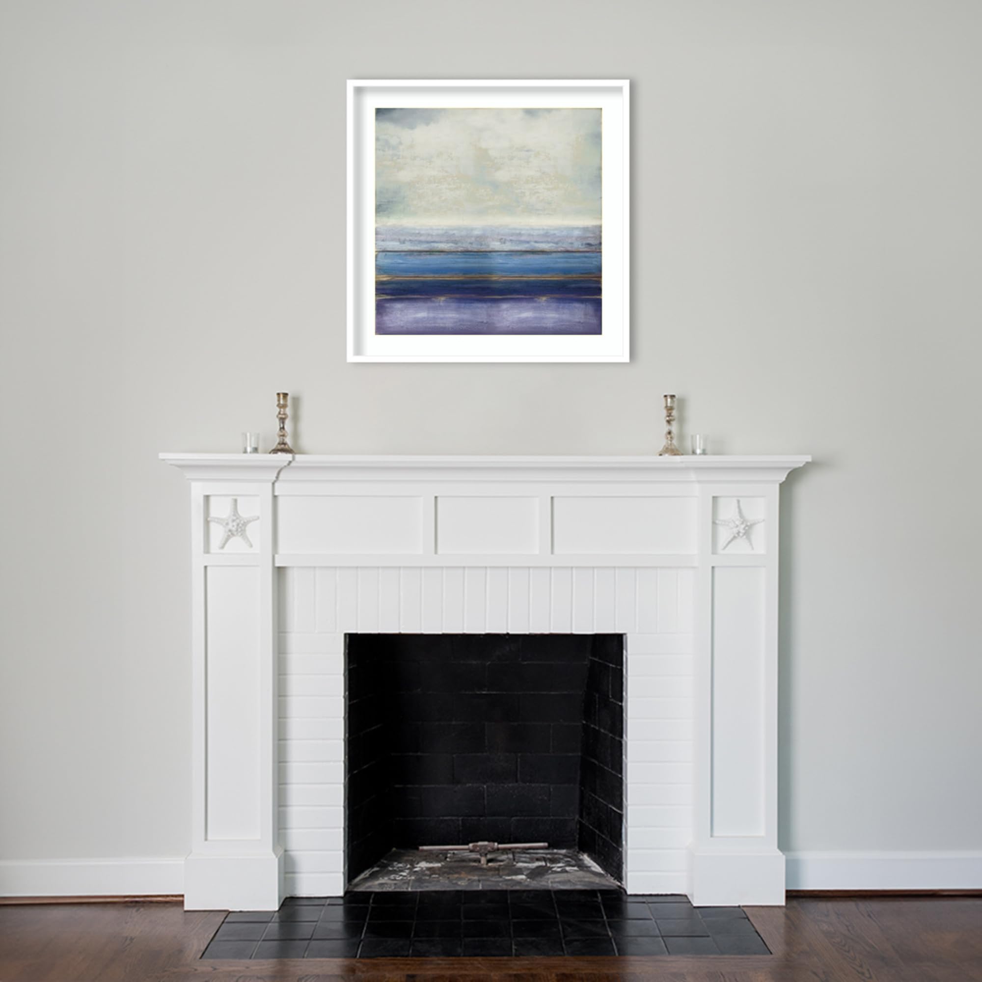 Amanti Art Framed Wall Art Print 33x33 - Blue and Amethyst Abstract Painting by Taylor Hamilton | Modern Contemporary Wall Decor for Living Room, Bedroom, Bathroom, Kitchen | Perfect for Home, Office & Gift Giving