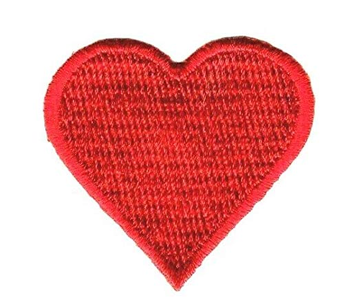 Red Heart 1.5 Inch Iron On Patch - Love Valentine Hearts Embroidered Applique for DIY Crafts, Jackets, Jeans & Backpacks