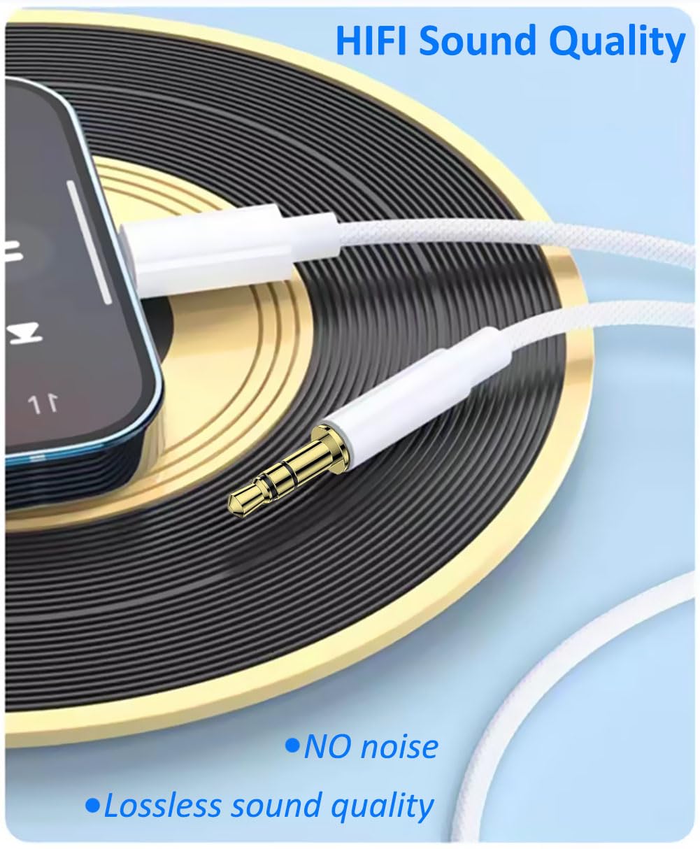 USB C to 3.5mm Audio Aux Jack Cable - 3.3FT Braided Nylon Headphone Adapter for iPhone 16/15 Pro Max, MacBook, Galaxy S23/S22 Ultra, iPad Pro/Air - Car Speaker, Home Stereo & Gaming Headset Connection