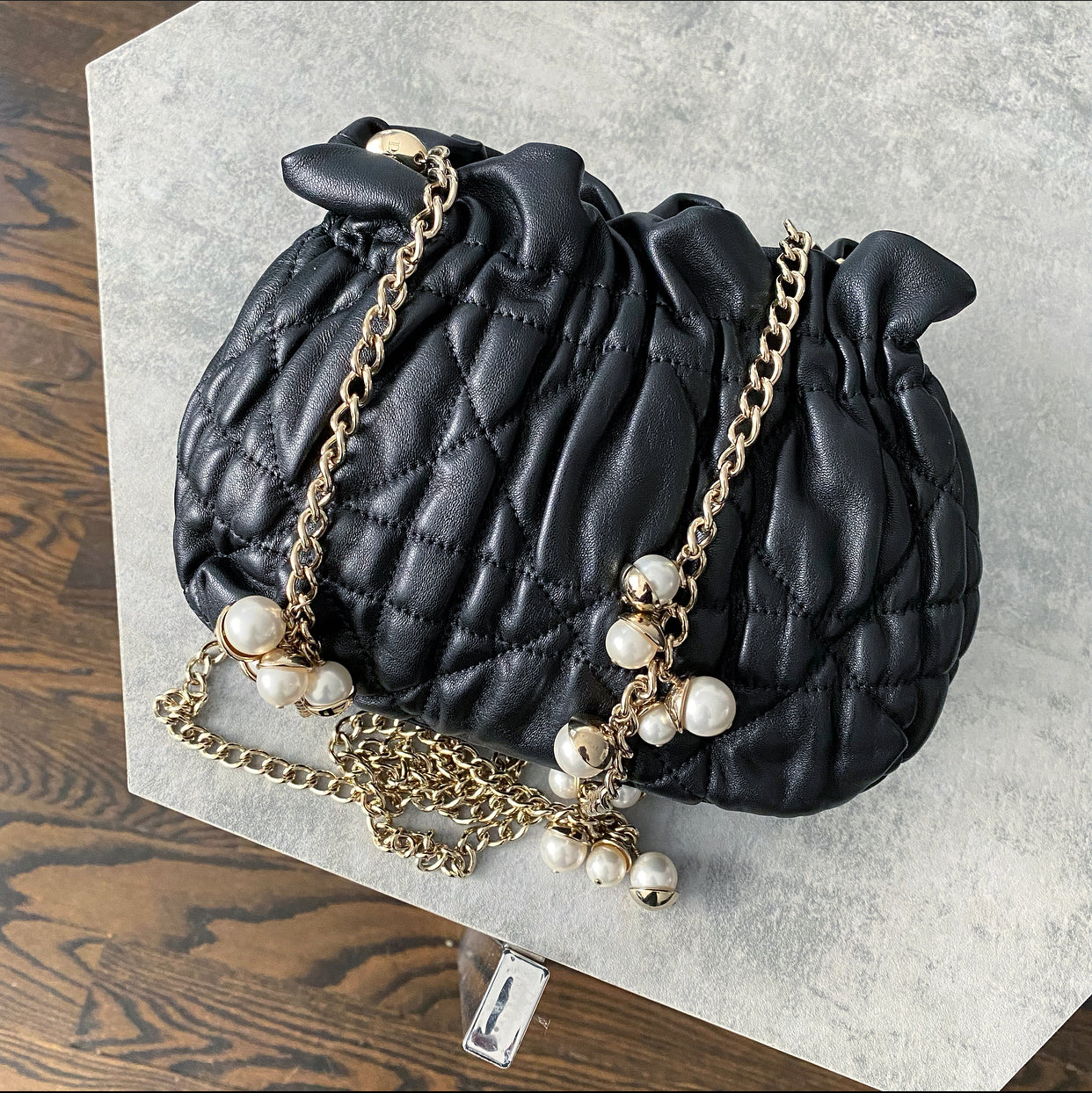 Dior Delices Small Black Cannage Chain Strap Crossbody Bag - Elegant Evening Out & Date Night Essential