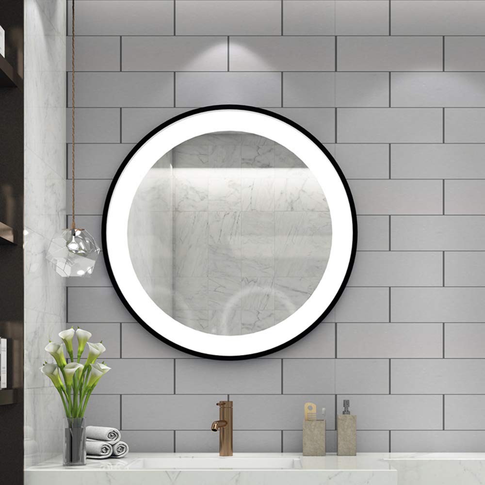 JWZQ LED Bathroom Mirror 40-100CM with 360° Lighting - No Dead Angle Vanity Mirror for Makeup, Shaving & Grooming