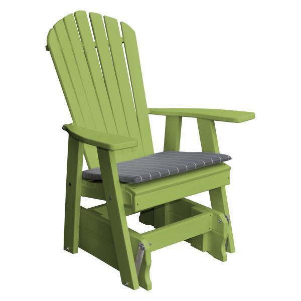 A & L Furniture Poly Adirondack Gliding Chair - Outdoor Patio Rocking Chair with Weather-Resistant Polyethylene - Perfect for Garden, Deck, and Poolside Relaxation