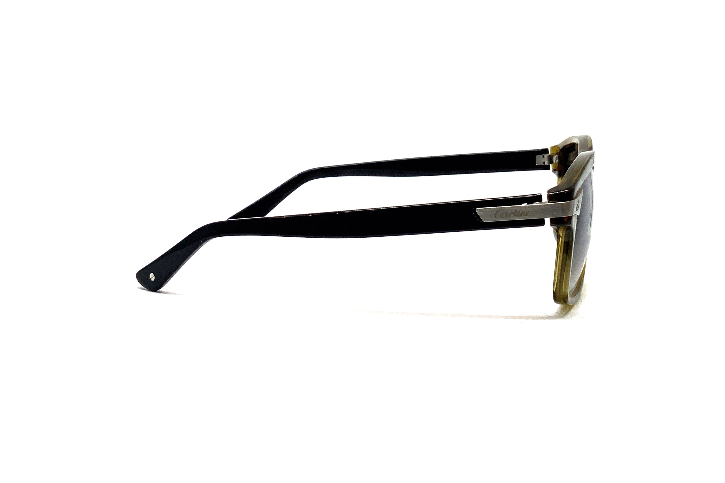 Cartier Olive & Black Rectangular Polarized Sunglasses for Women & Men - Luxury UV Protection Shades for Driving, Beach & Outdoor Activities