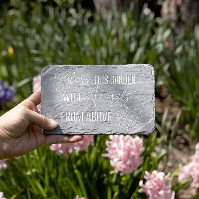 Bless This Garden Stepping Stone with Angels - Decorative Garden Path Stones for Outdoor Walkways & Landscaping