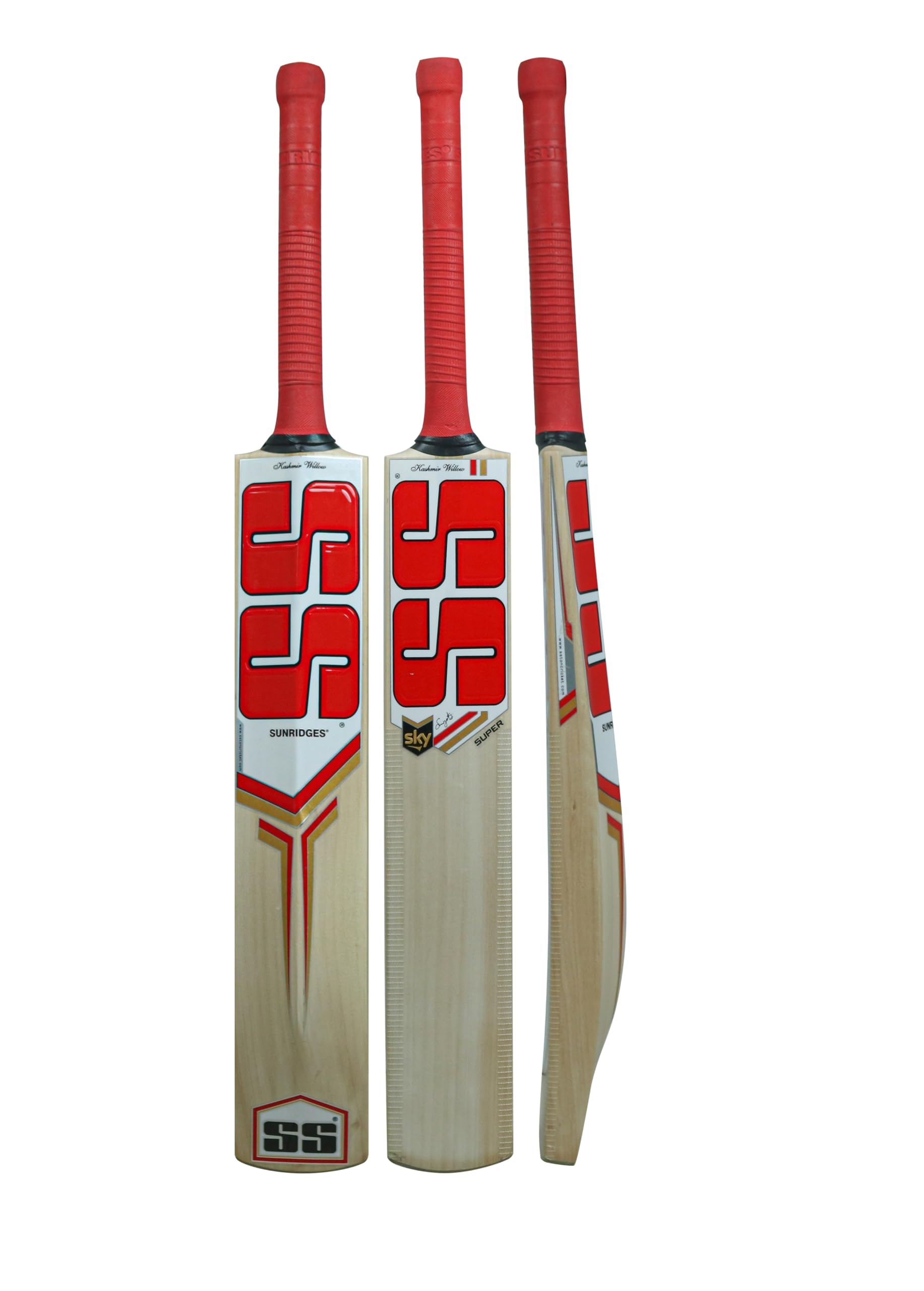 Premium Kashmir Willow Leather Cricket Bat for Adults - Short Handle with Free Bat Cover - SS Sunridges SS Sky Super - Perfect for Practice, Matches & Training Sessions