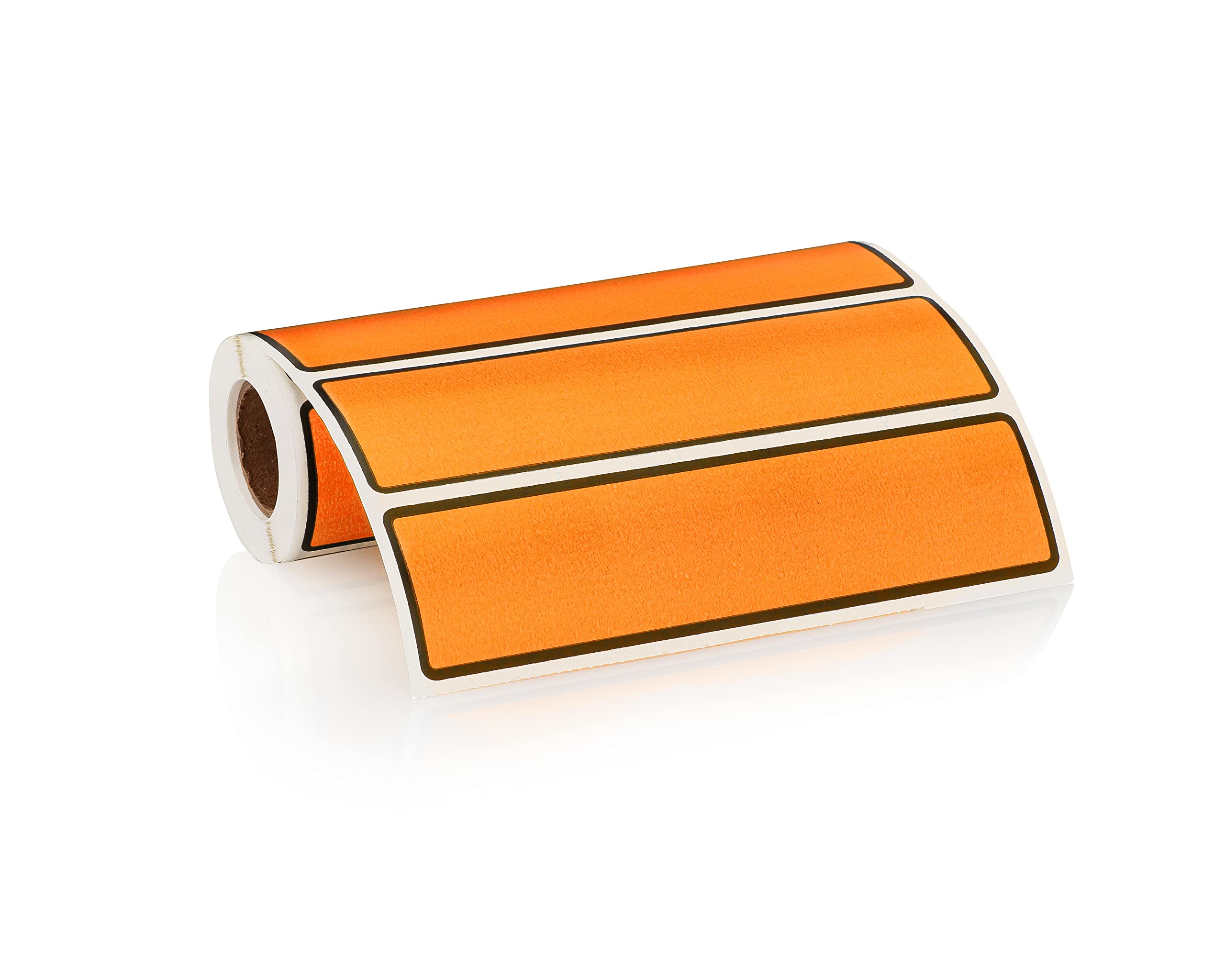 Carstens Adhesive Binder Spine Labels - 5 3/8” x 1 3/8” Orange Sticker Roll (200 Pack) - Perfect for Organizing 1.5” to 4” Ring Binders - Office, School & Home Organization Supplies