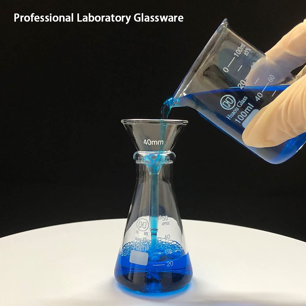 40mm Borosilicate Glass Funnel - 3.3 Inch Heat-Resistant Lab Funnel for Automotive Oil Change, Bottle Filling & DIY Chemistry Experiments | Perfect for Mechanics, Home Brewing & Science Projects