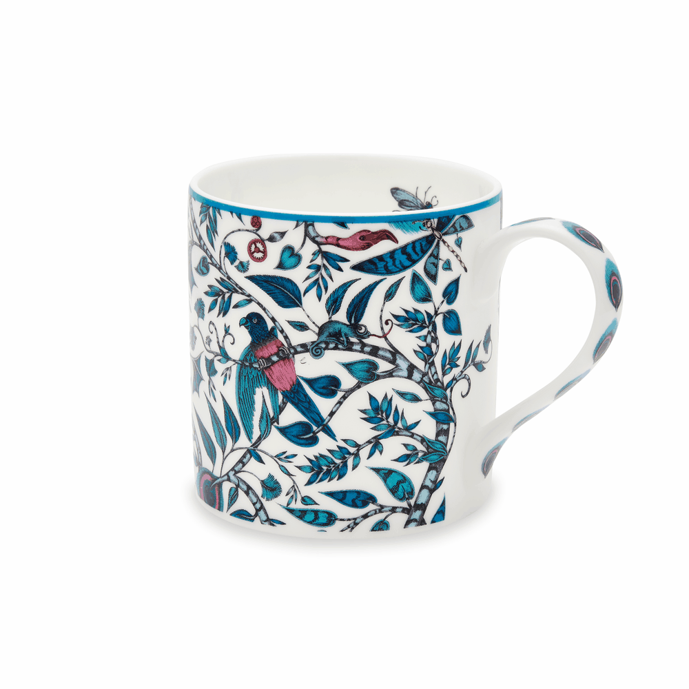 Rousseau 'Tea for One' Porcelain Mug and Tray Set - Elegant Tea Cup with Saucer for Afternoon Tea, Solo Relaxation, and Thoughtful Gifts
