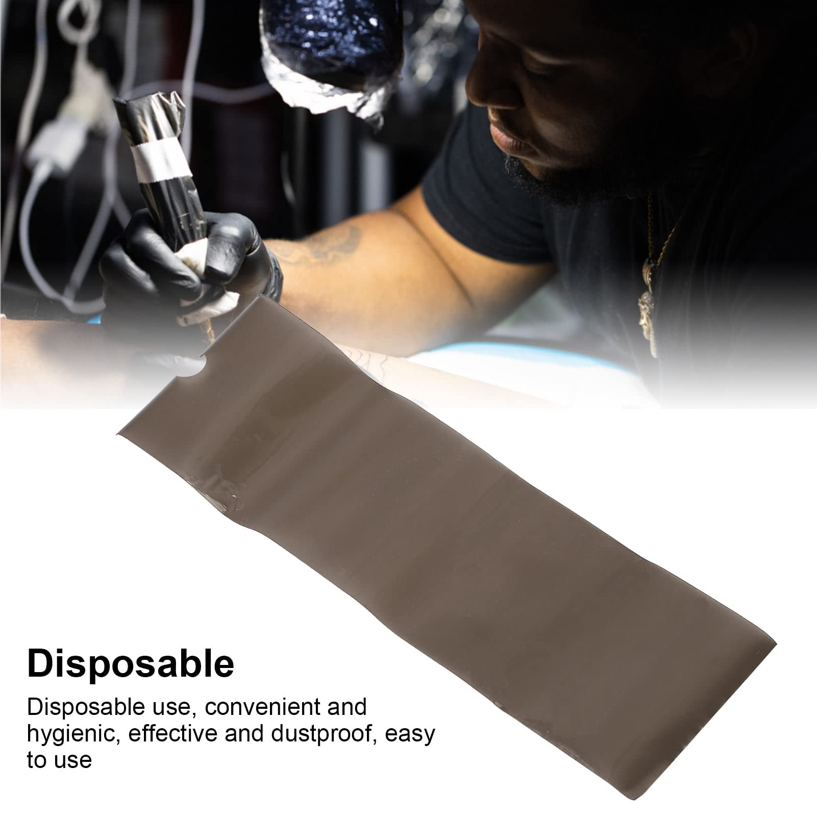 200pcs Disposable Black Tattoo Machine Protection Bags - Dustproof Cartridge Covers & Sleeves for Tattoo Pens | Ideal for Tattoo Artists, Studios & Travel Use