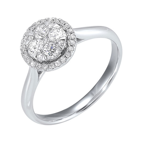 14K White Gold Diamond Ring (1/2 CTW) - Elegant Engagement, Wedding & Anniversary Jewelry Gift for Women