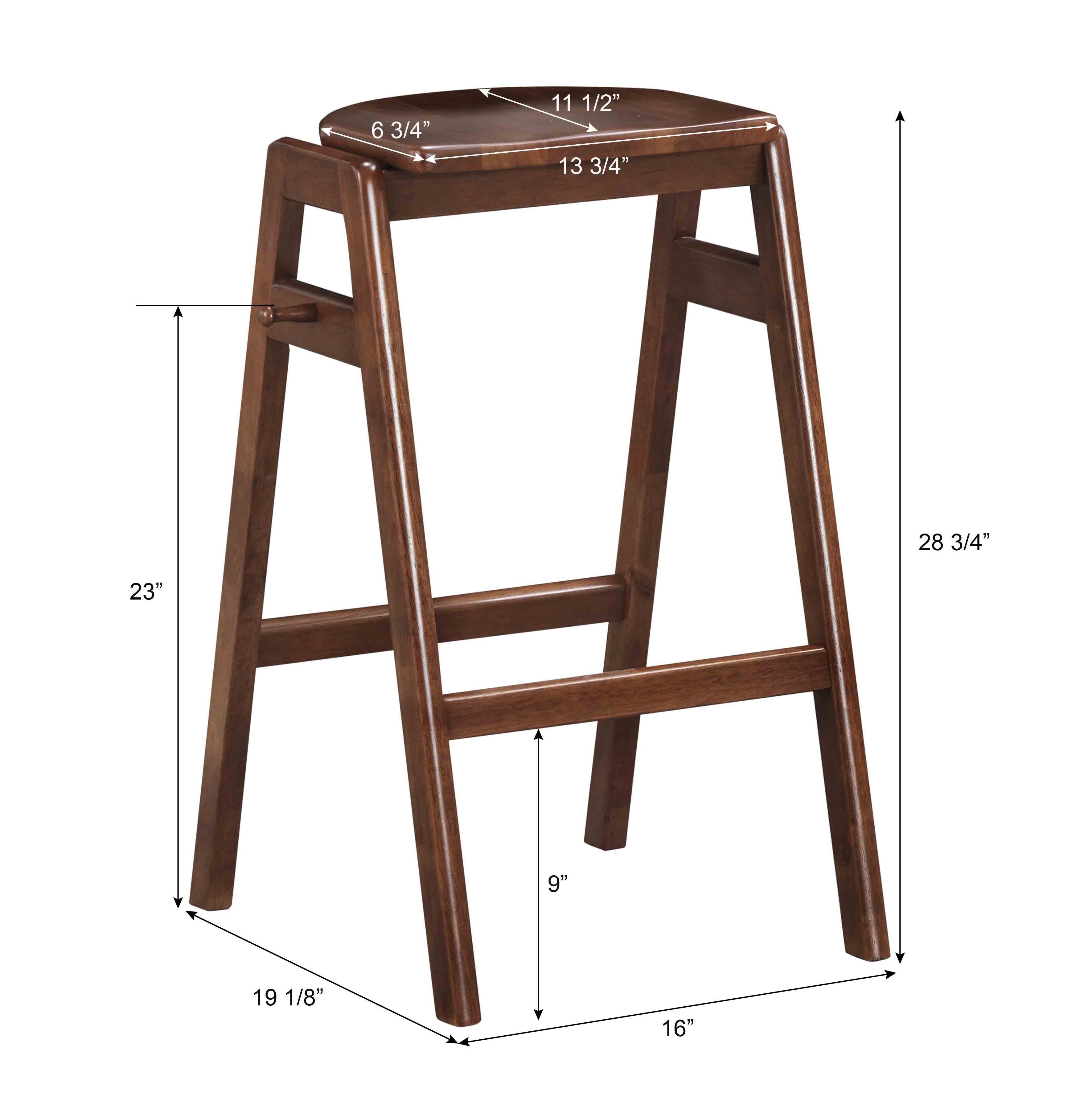 Roundhill Furniture Malvern Mid Century Modern Wood Stackable Bar Stools, Set of 2 - Perfect for Kitchen Island, Breakfast Bar & Home Decor