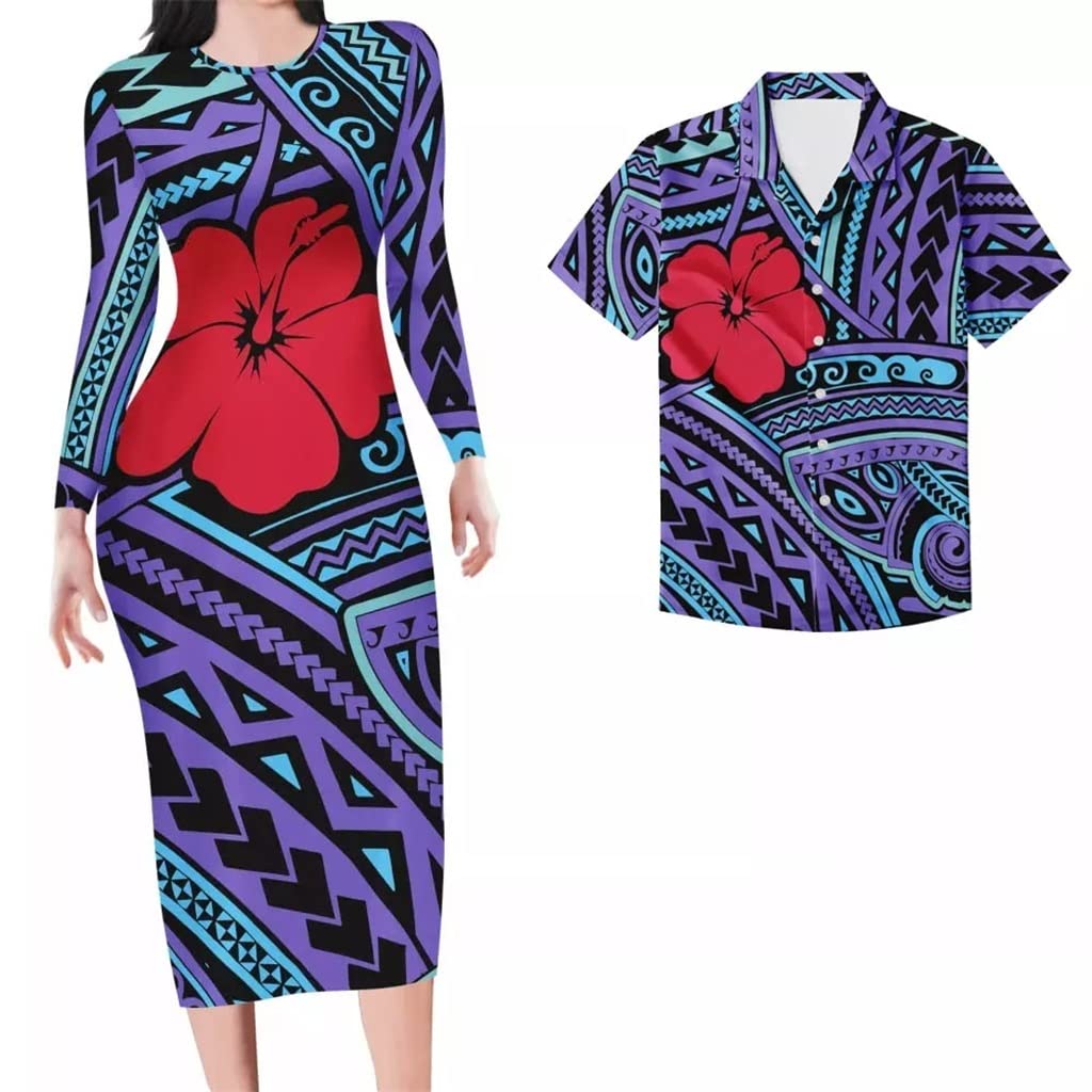 WDBBY Women's Floral Print Bodycon Party Dress Long Sleeve Slim Fit Maxi Dress for Night Out, Date Night, Club Wear, Street Fashion (Color: A, Size: M)