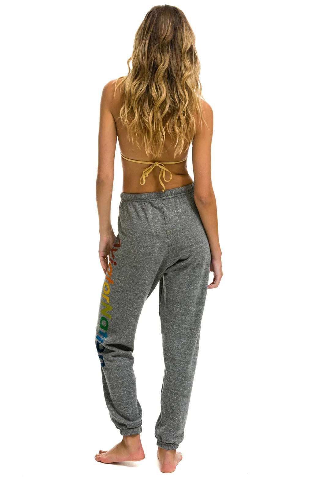 Aviator Nation Heather Grey Sweatpants for Women - Soft & Comfortable Fleece Joggers for Lounge, Yoga, and Casual Wear
