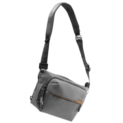 Peak Design Everyday Sling 6L V2 Camera Bag - Waterproof Ash Gray for Travel, Hiking & Photography | Compact Crossbody Messenger for DSLR, Mirrorless & Accessories