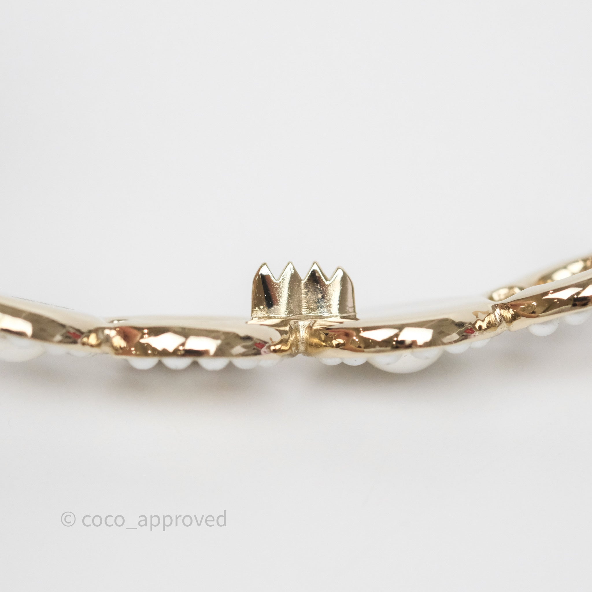 Chanel CC Coco Pearl Hair Clip Gold Tone 21P - Elegant Hair Accessory for Women, Perfect for Parties, Weddings & Special Occasions