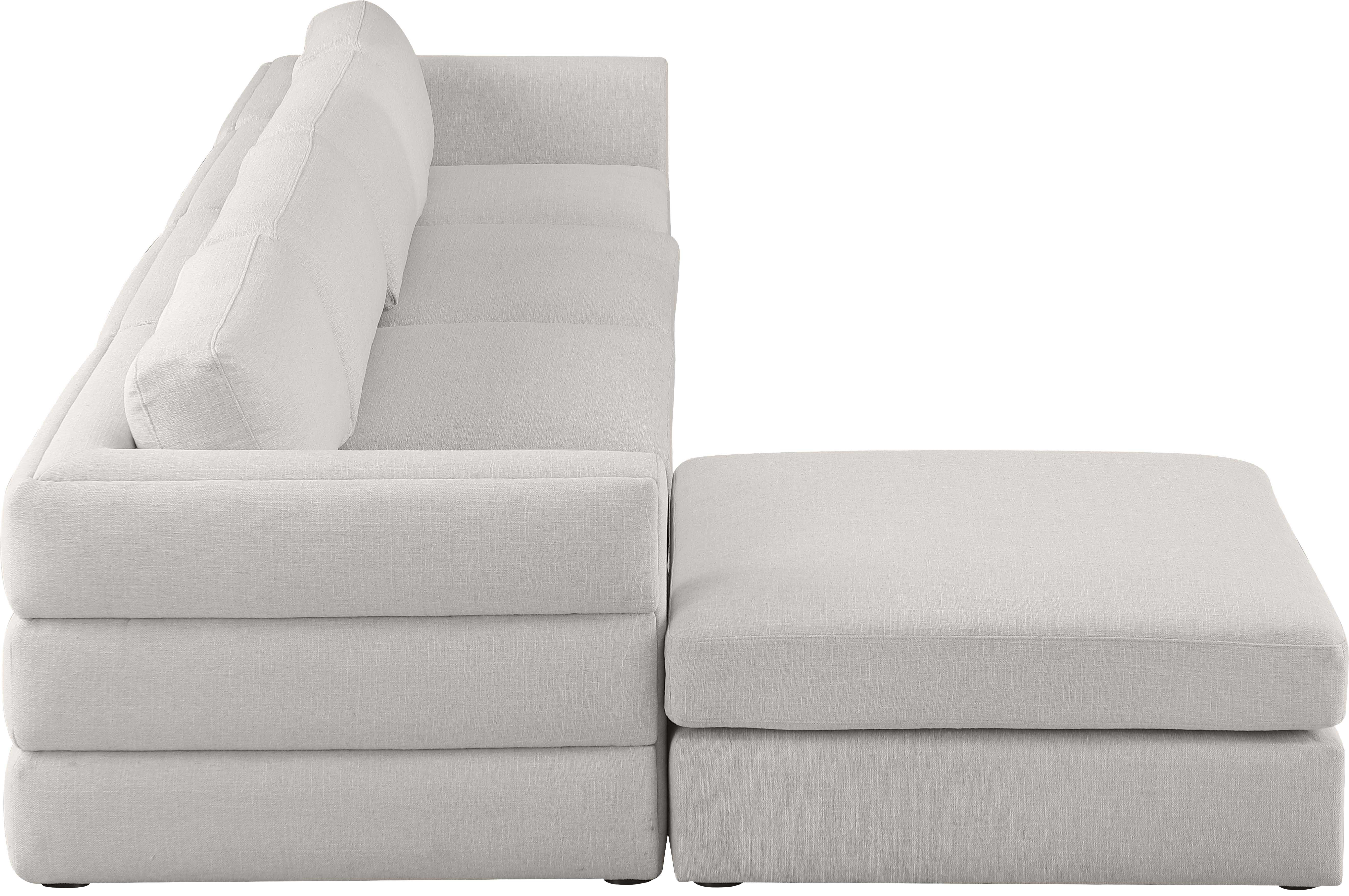 Beckham Durable Linen Textured Fabric Modular Sectional Sofa - Modern Living Room Furniture for Home Theater, Family Gatherings & Cozy Relaxation