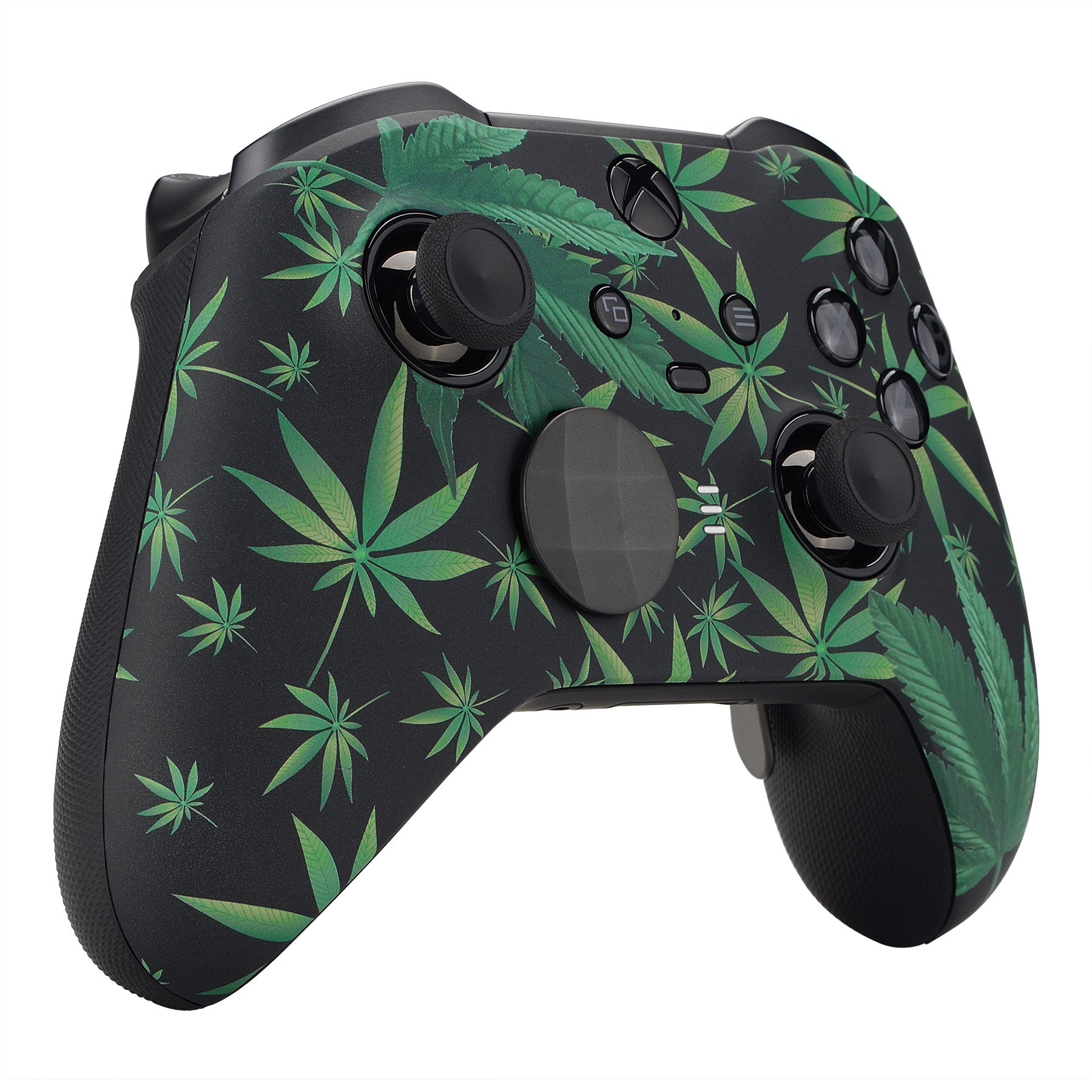 eXtremeRate Replacement Front Housing Shell Case with Accent Rings for Xbox One Elite Series 2 & Elite 2 Core Controller (Model 1797) - Green Weeds Design | Custom Gaming Accessories for Enhanced Gameplay Experience