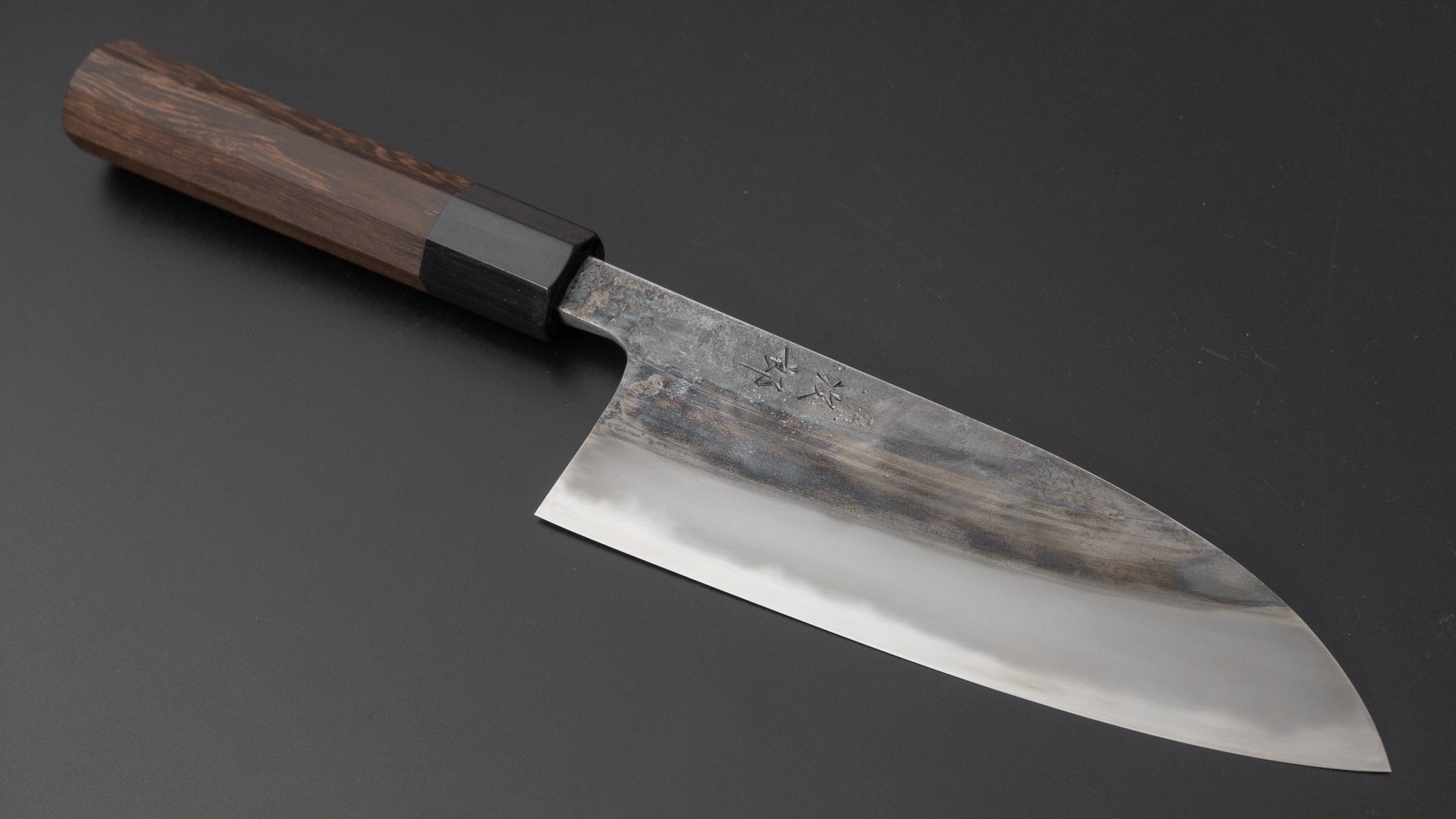Premium Jiro Tsuchime Wa Santoku Knife 165mm - Japanese Damascus Steel Blade with Taihei Tagayasan Wood Handle (#455) - Perfect for Sushi, Vegetables & Meat Cutting