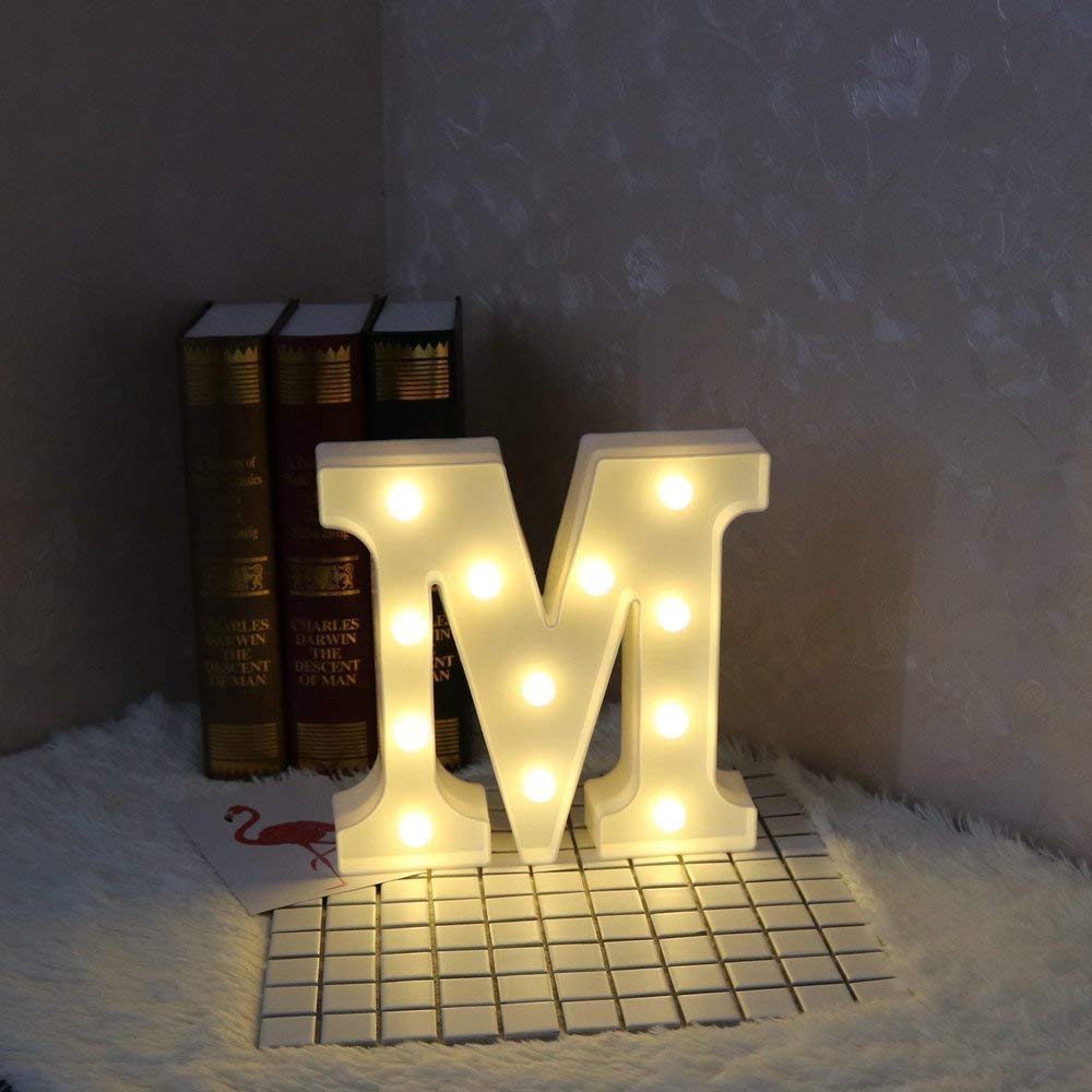 White LED Alphabet Light Up Sign with Diamond Bulbs - Plastic Marquee Letter Number Lights for Wedding, Birthday, Christmas & Home Bar Decor (2AA Battery Powered) - Perfect for Romantic Proposals, Party Backdrops & Festive Celebrations