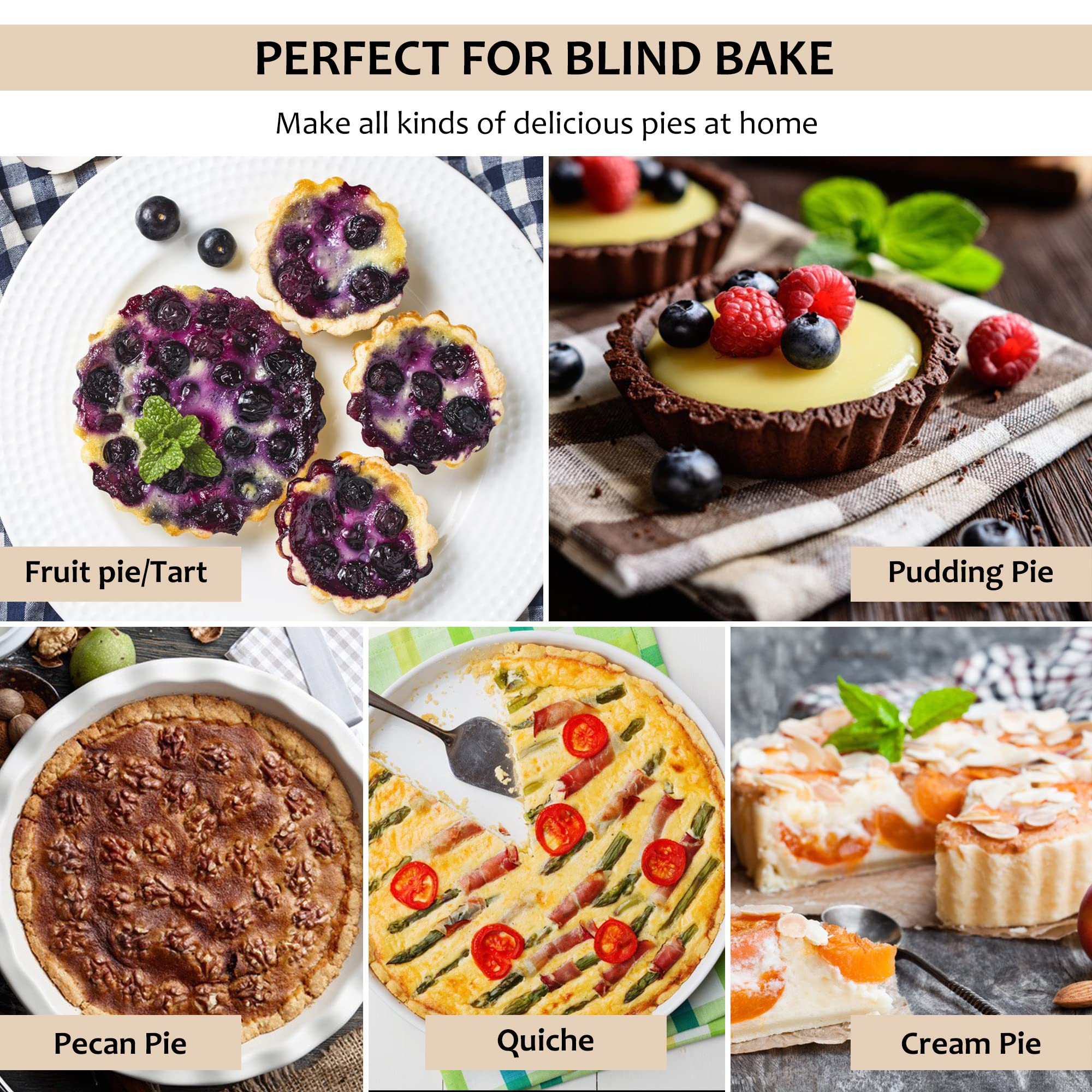 2.2LB Ceramic Pie Weights - 10mm Baking Beads for Perfect Pie Crusts - Includes Airtight Ceramic Storage Jar - Ideal for Blind Baking, Tart Shells & Pastry Making