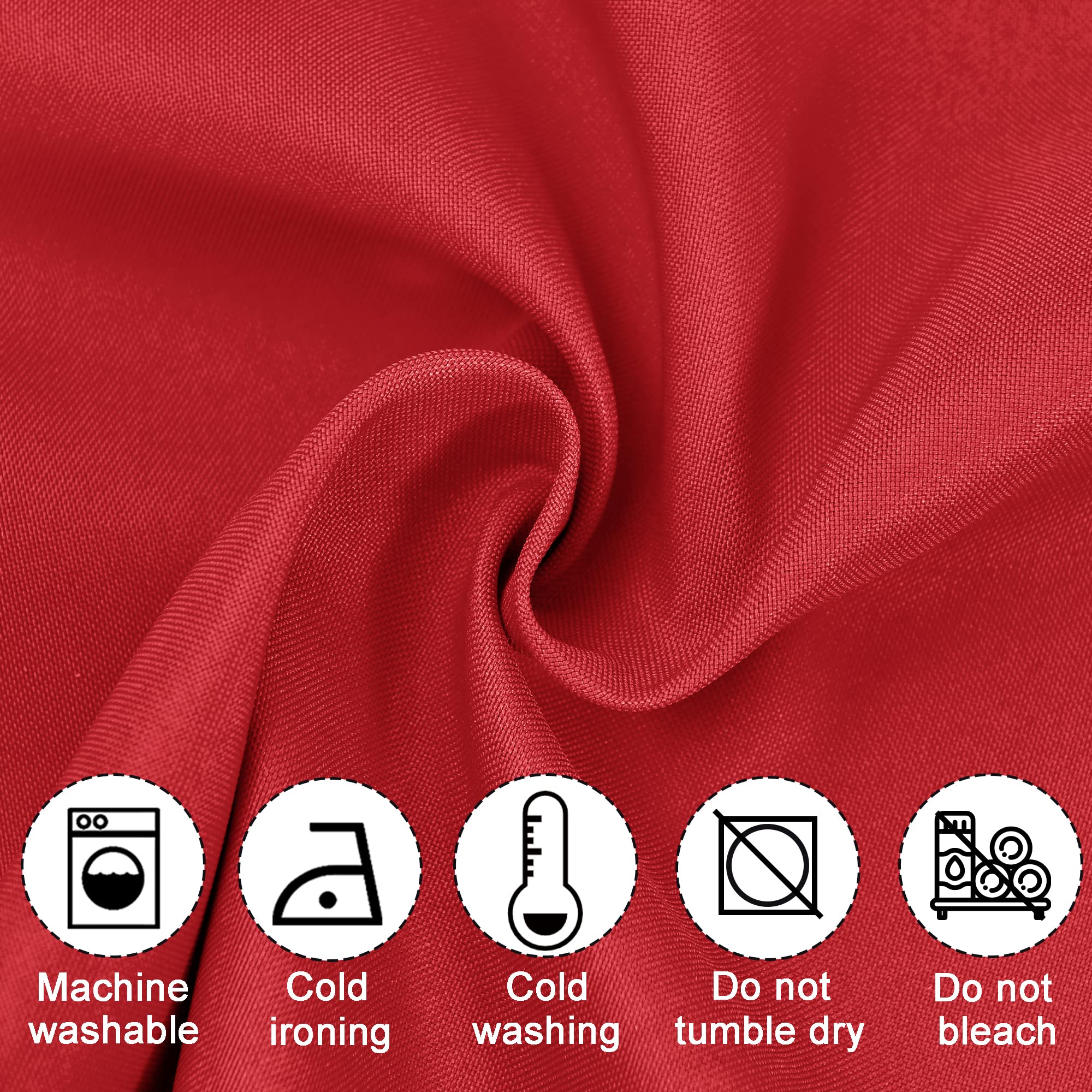 JIUZHEN Christmas Valance Curtains - 52 x 18 Inches, Red, Thermal Insulated Short Rod Pocket Window Panels for Kitchen, Living Room, Bathroom & Basement - Festive Holiday Home Decor for Windows