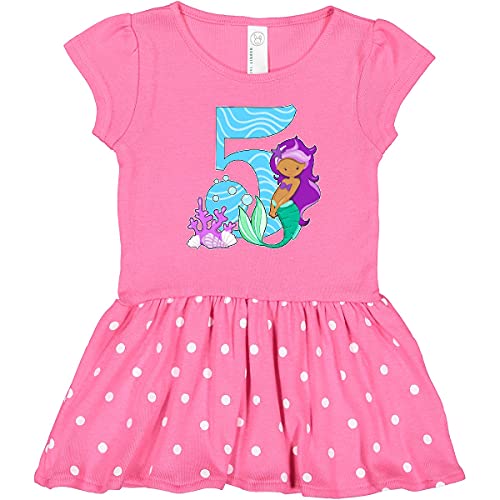 Inktastic Girls' 5th Birthday Mermaid Toddler Dress - Cute & Comfortable Party Outfit for Birthday Celebrations & Special Occasions