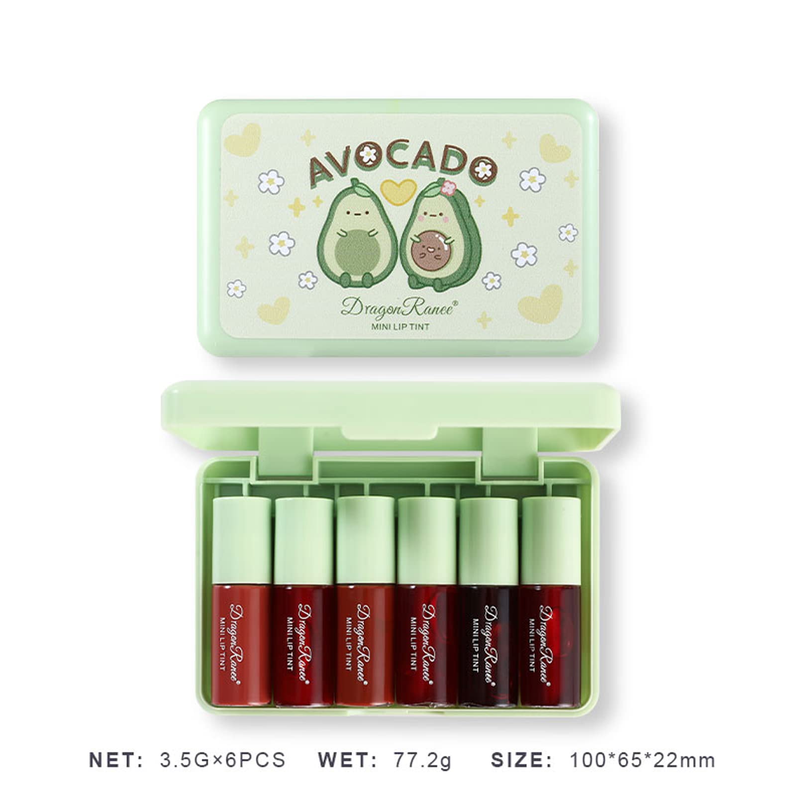 6 Colors Korean Velvet Lip Tint Set - Long Lasting Waterproof Lip & Cheek Stain for Daily Makeup